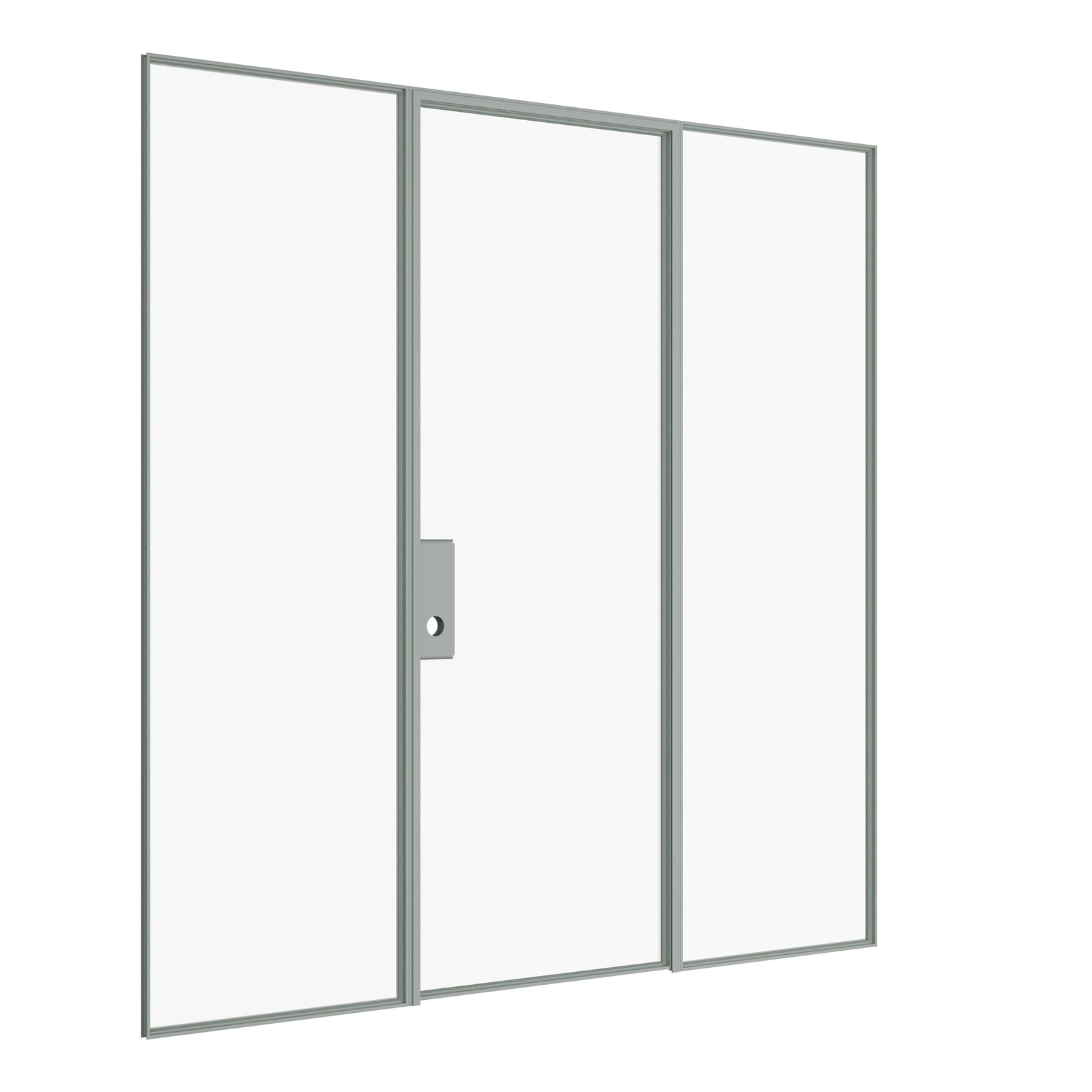 Pinkys Air Lite interior steel door, single, flat, with side windows, closed