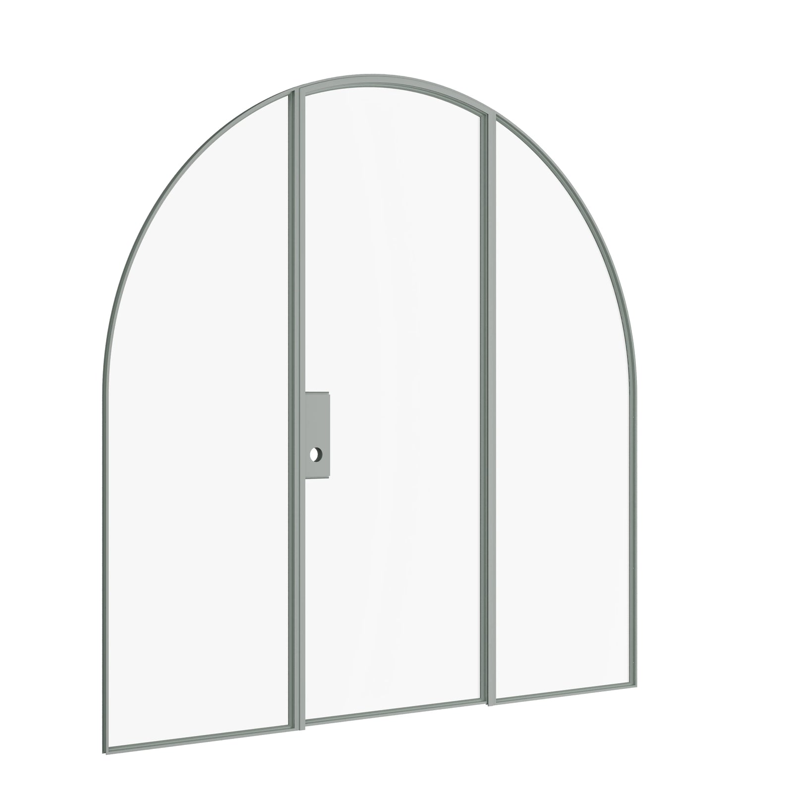 Pinkys Air Lite interior steel door, single, full arch, with side windows, closed