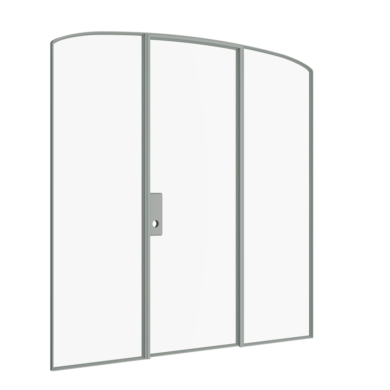 Pinkys Air Lite interior steel door, single, mini arch, with side windows, closed