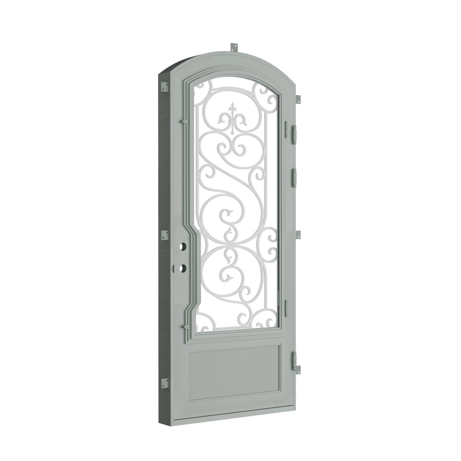 Pinkys Beverly steel door, single, arch, closed