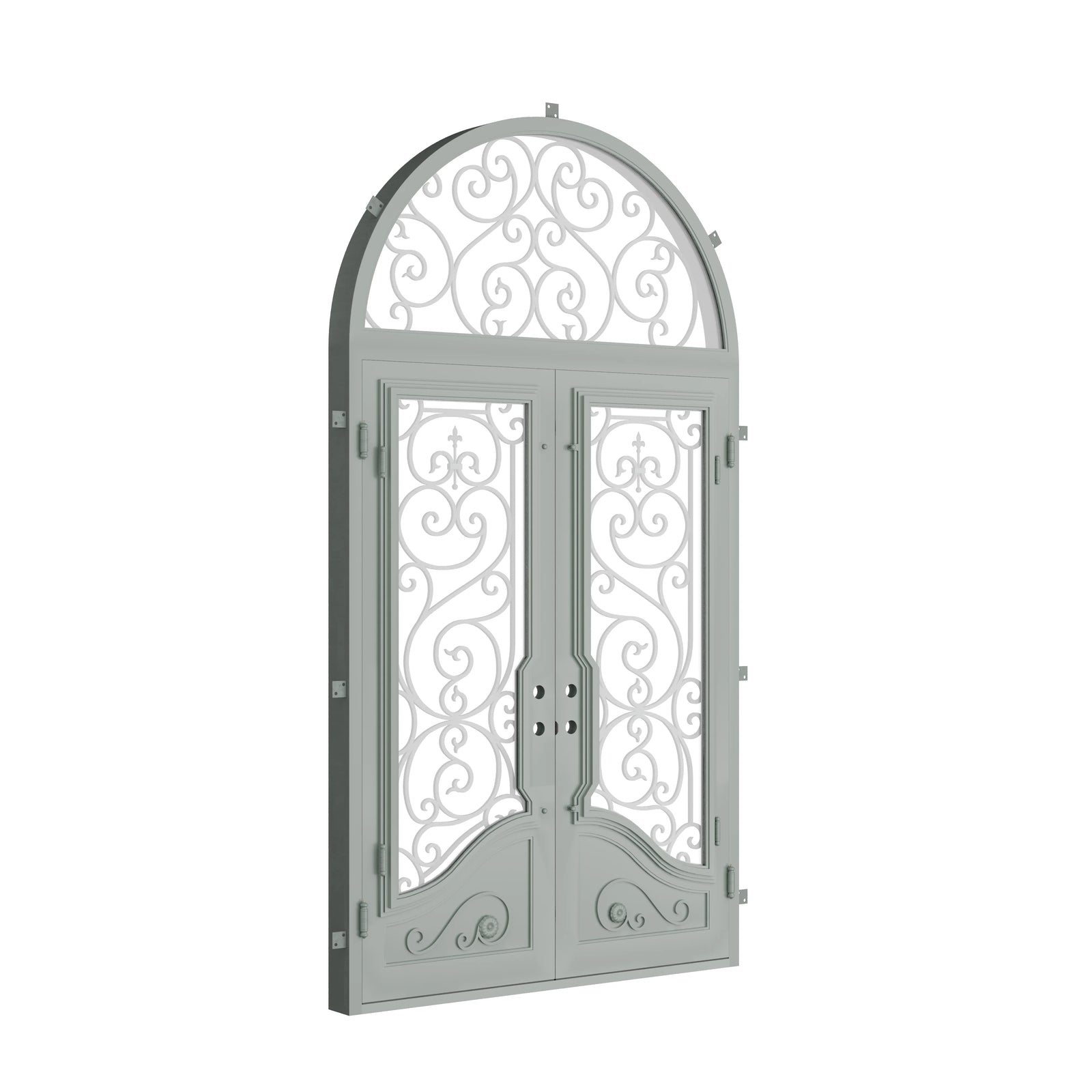 Pinkys Beverly steel door, double, arch, closed