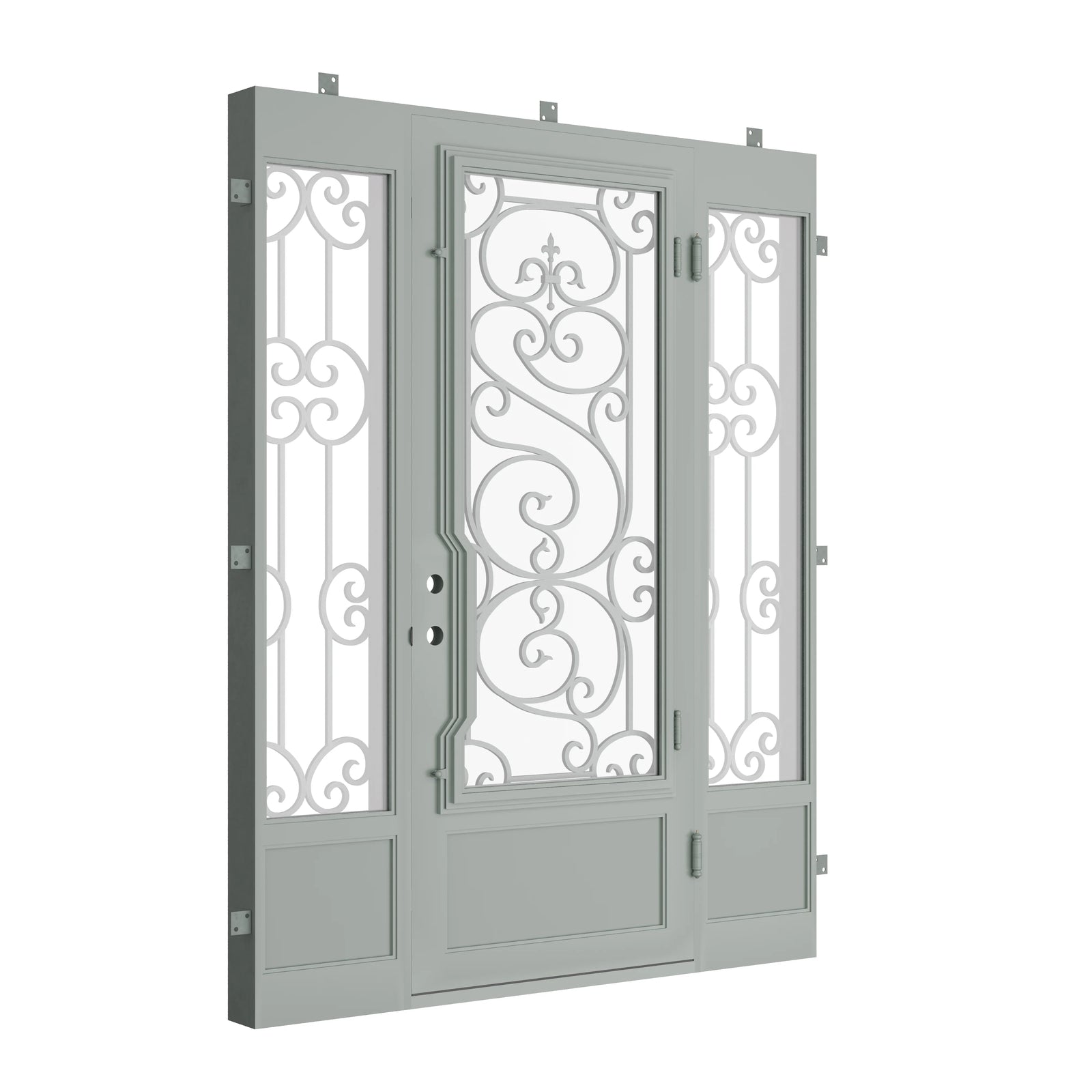 Pinkys Beverly steel door, single, flat, with side windows, closed