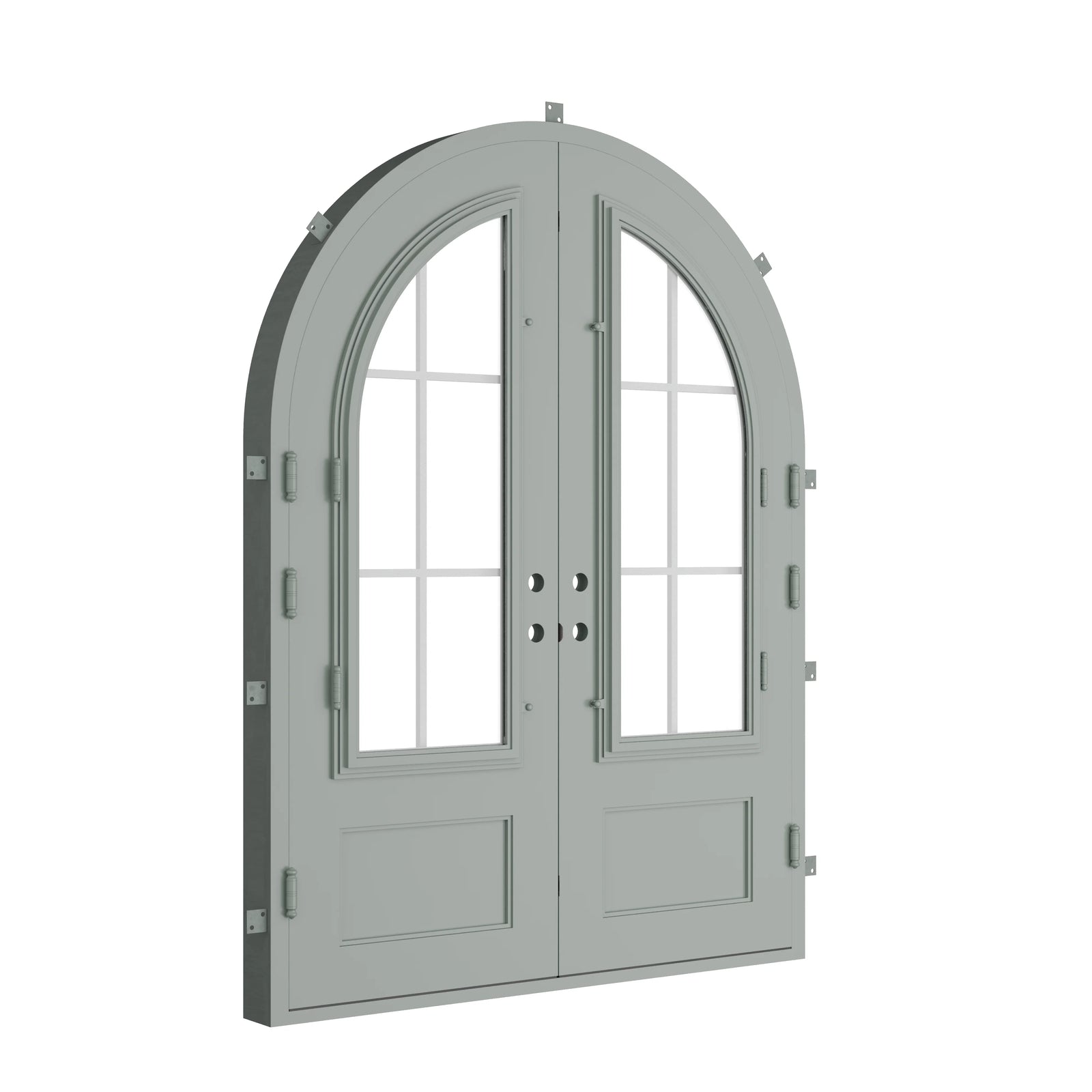 Pinkys Bristol steel door, double, arch, closed