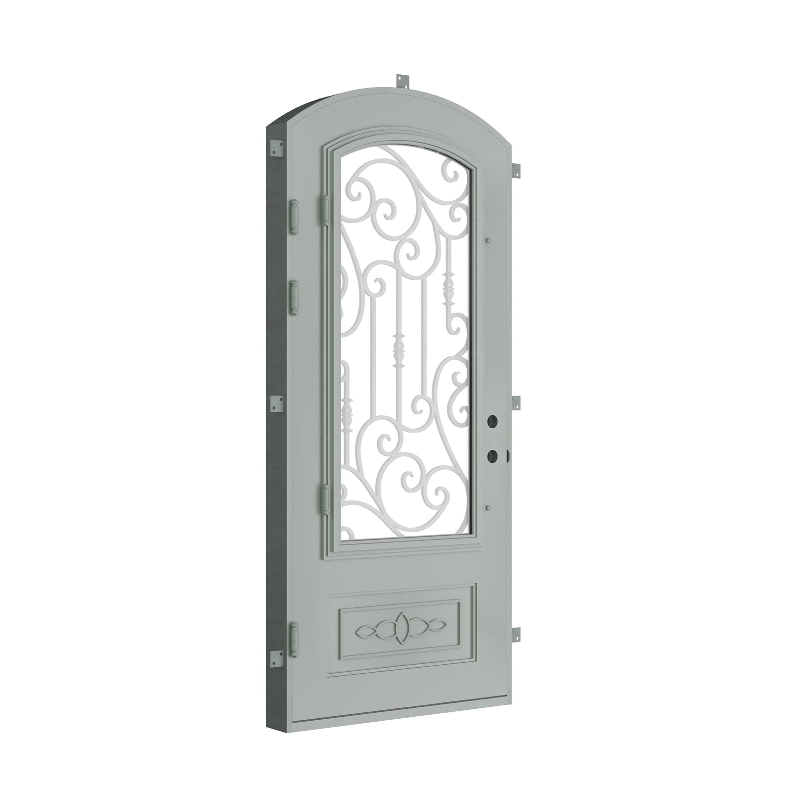 Pinkys Golden Gate steel door, single, arch, closed