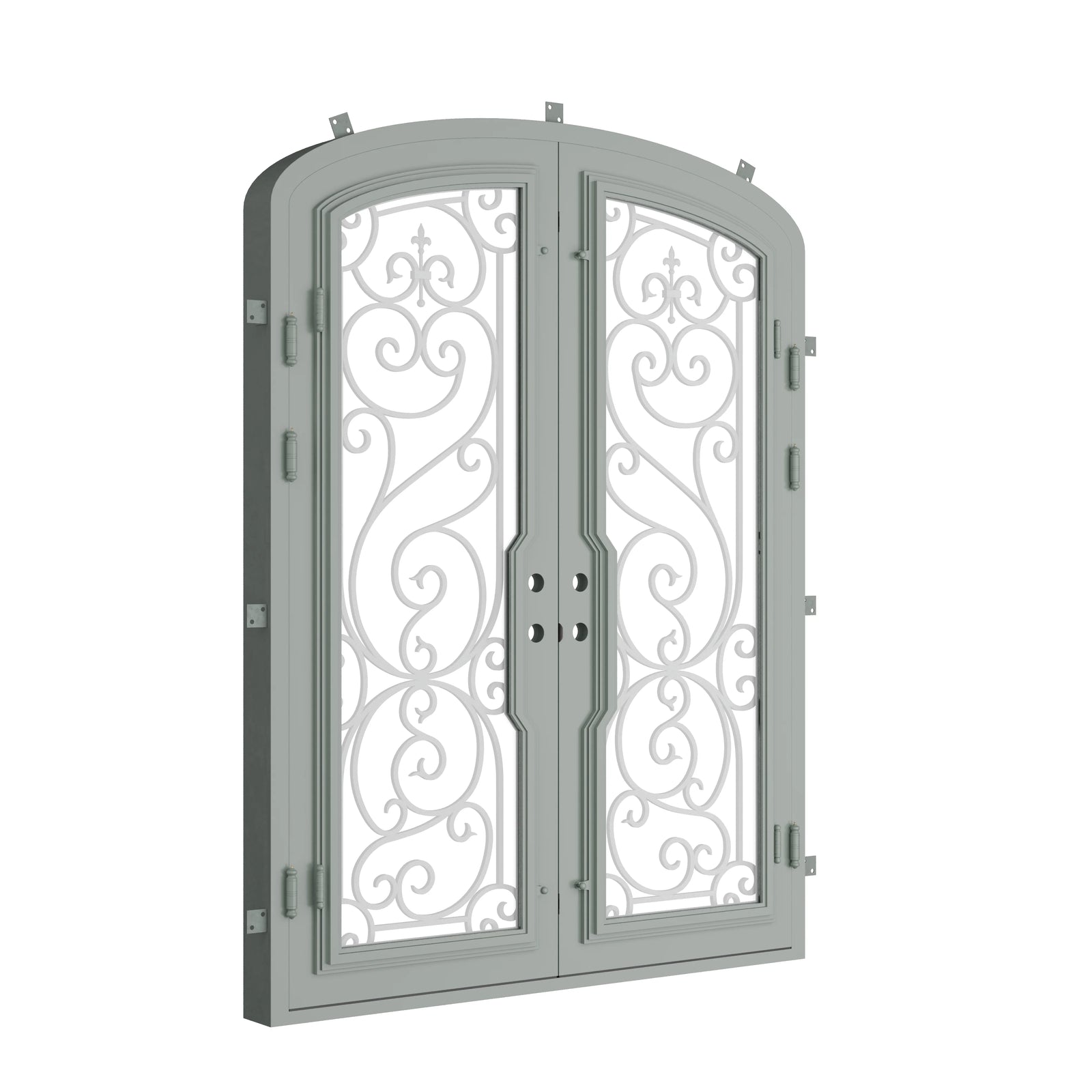 Pinkys Hills steel door, double, arch, closed