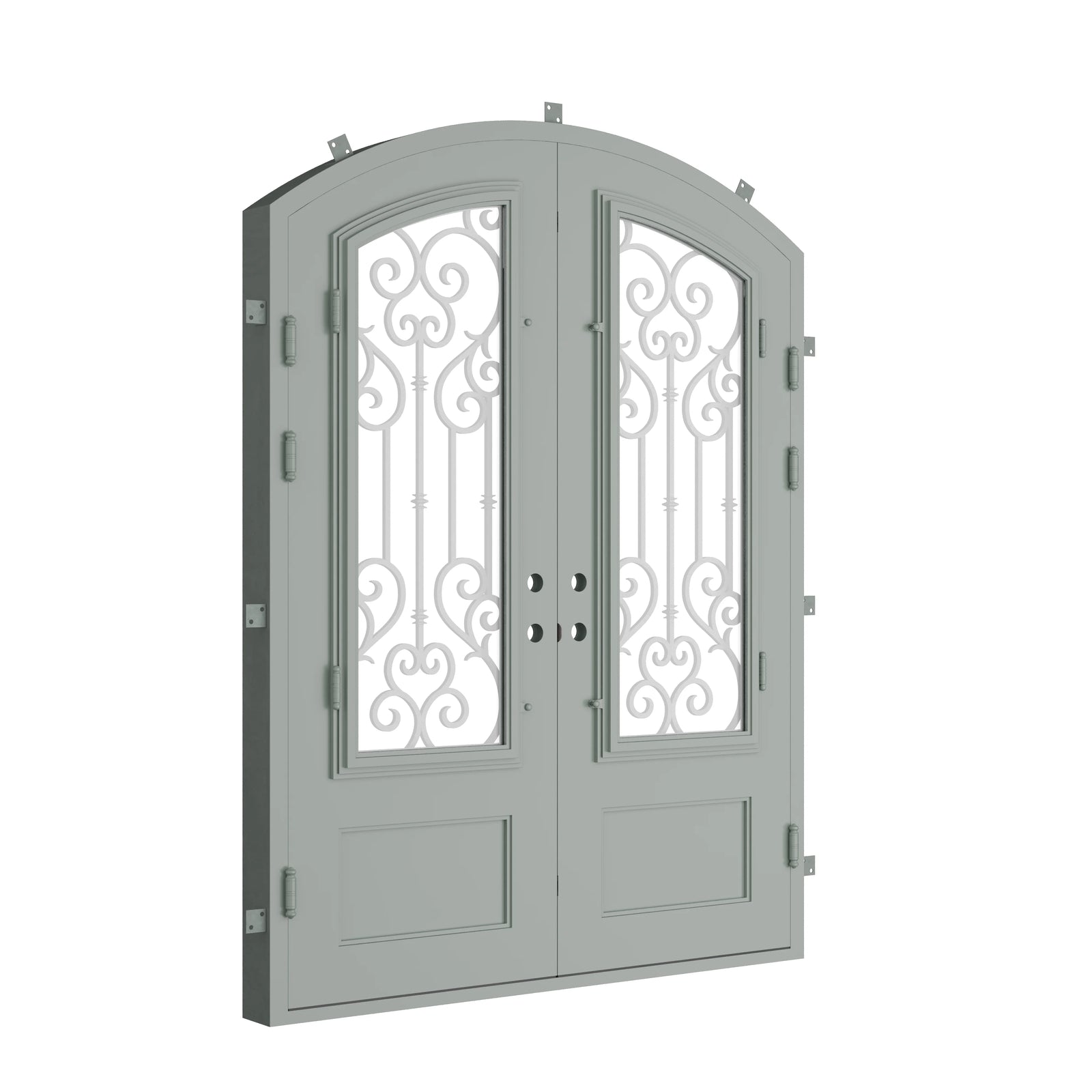 Pinkys New York steel door, double, arch, closed