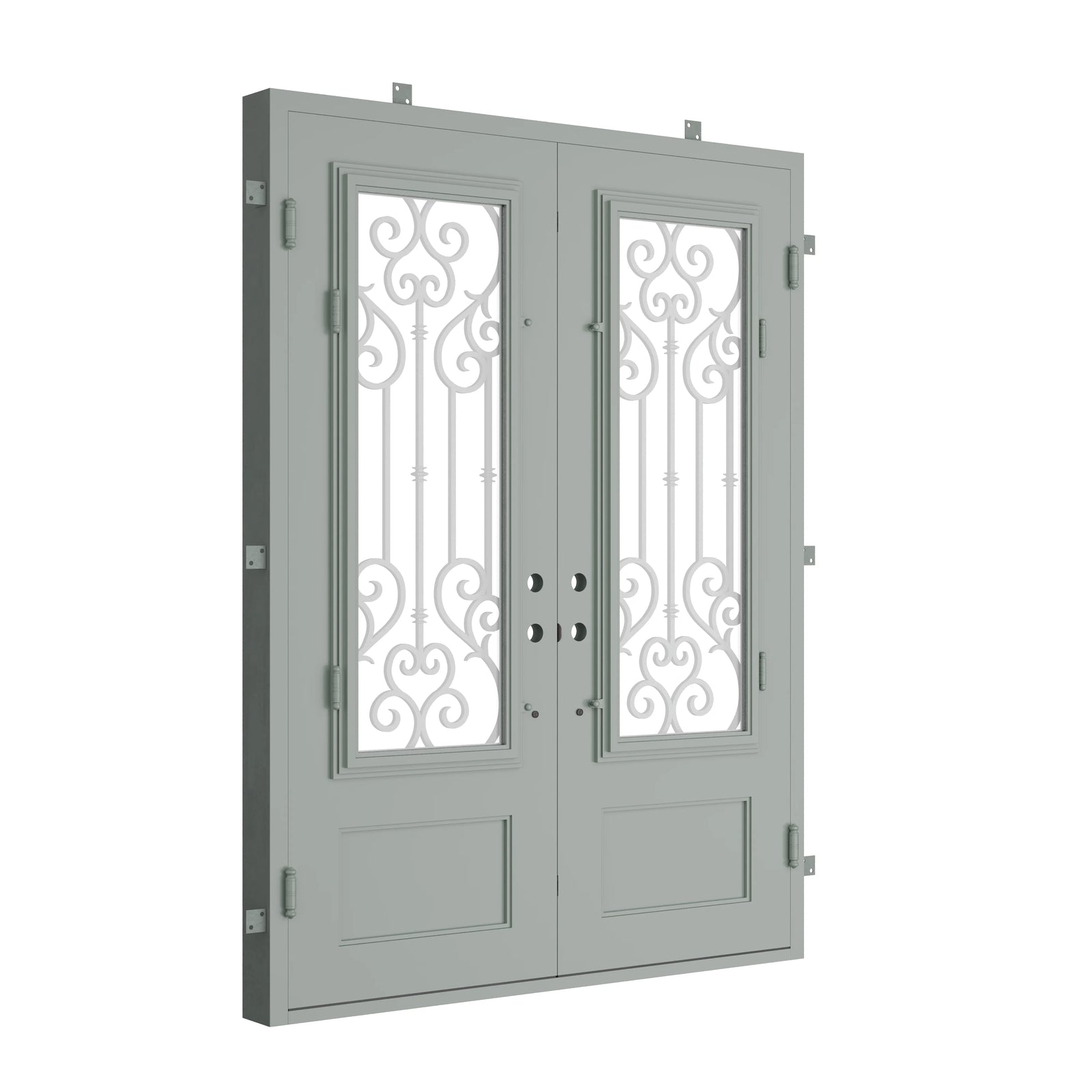 Pinkys New York steel door, double, flat, closed