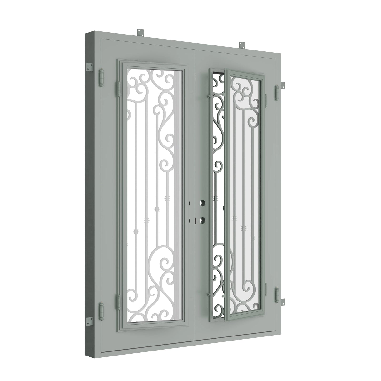 Pinkys Paris steel door, double, flat, closed