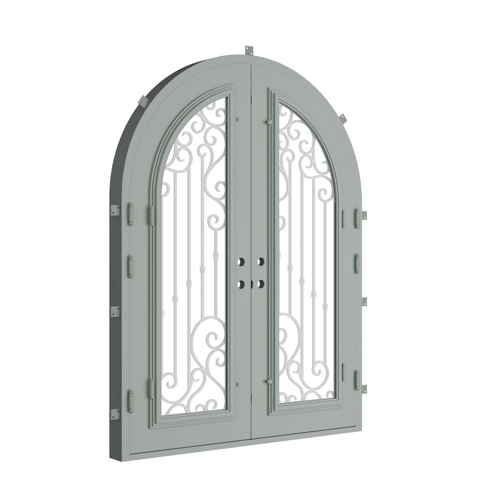 Pinkys Paris steel door, double, full arch, closed