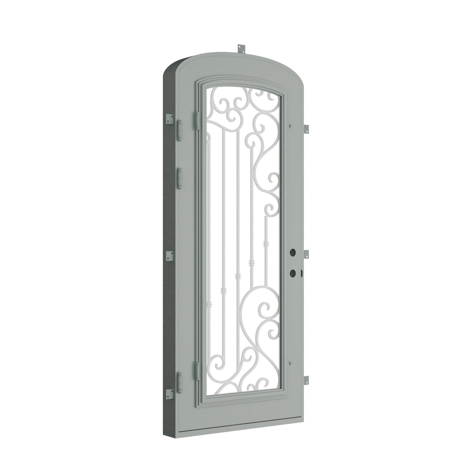 Pinkys Paris steel door, single, arch, closed