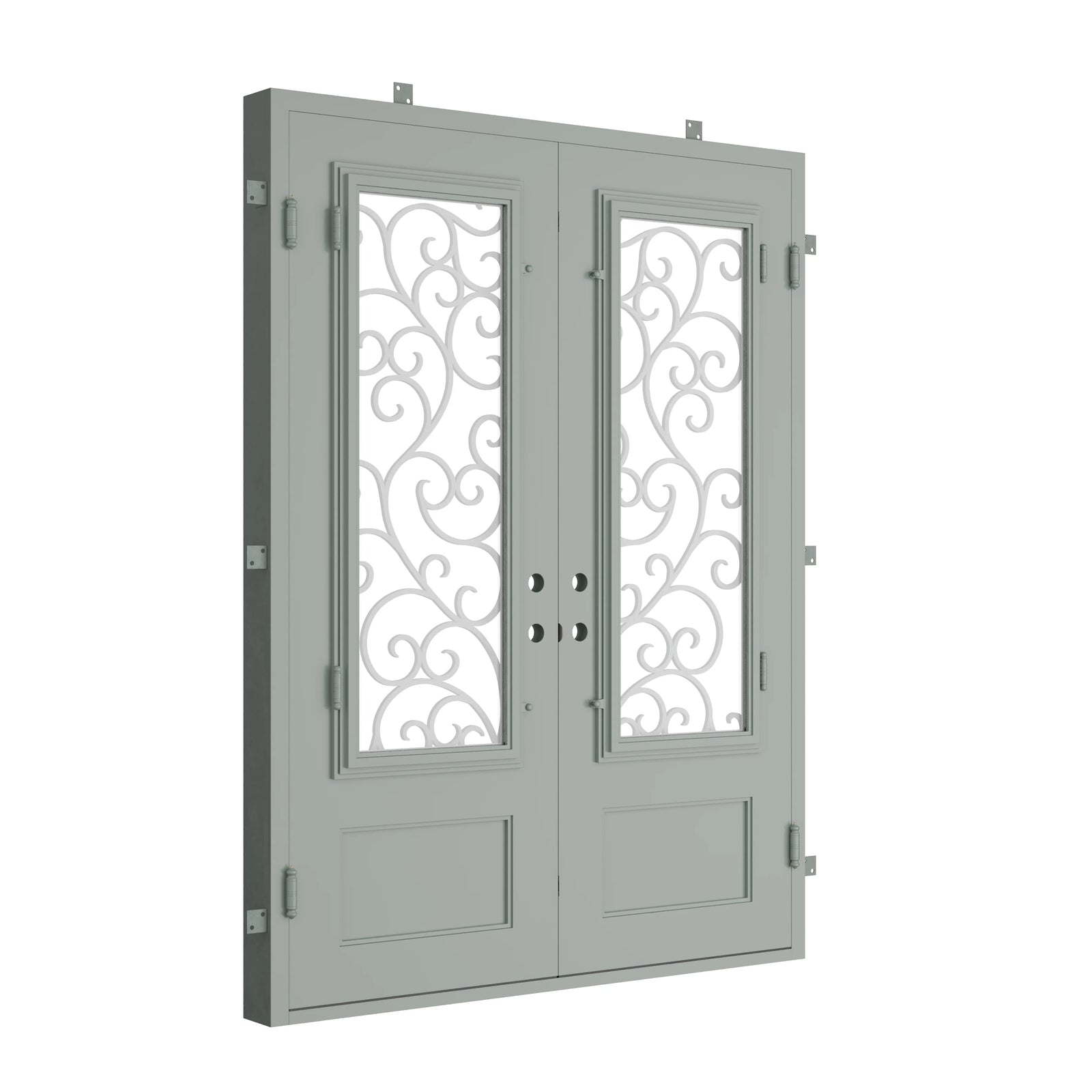 Pinkys Story steel door, double, flat, closed