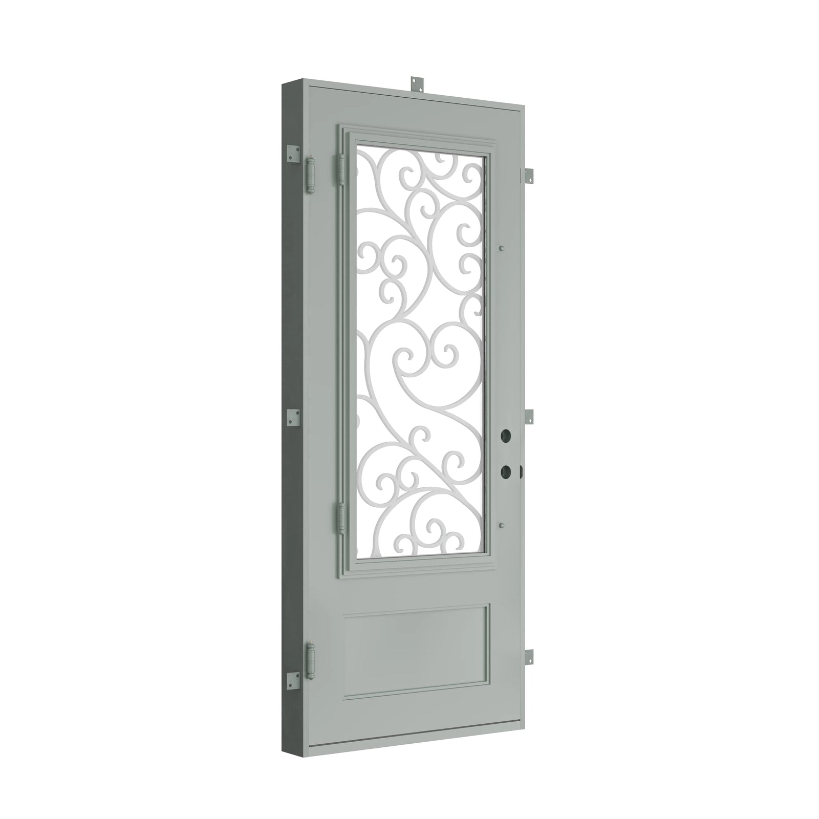 Pinkys Story steel door, single, flat, closed