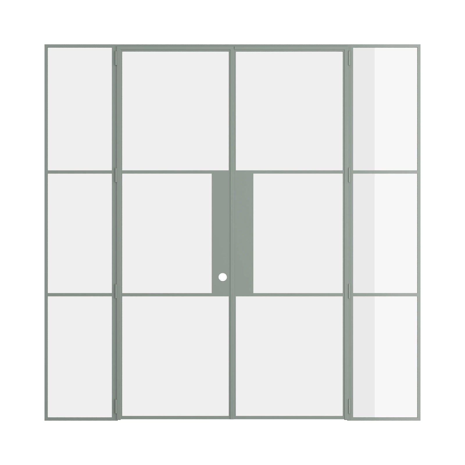 Pinkys Air 4 interior steel door, double, flat, with side windows, closed
