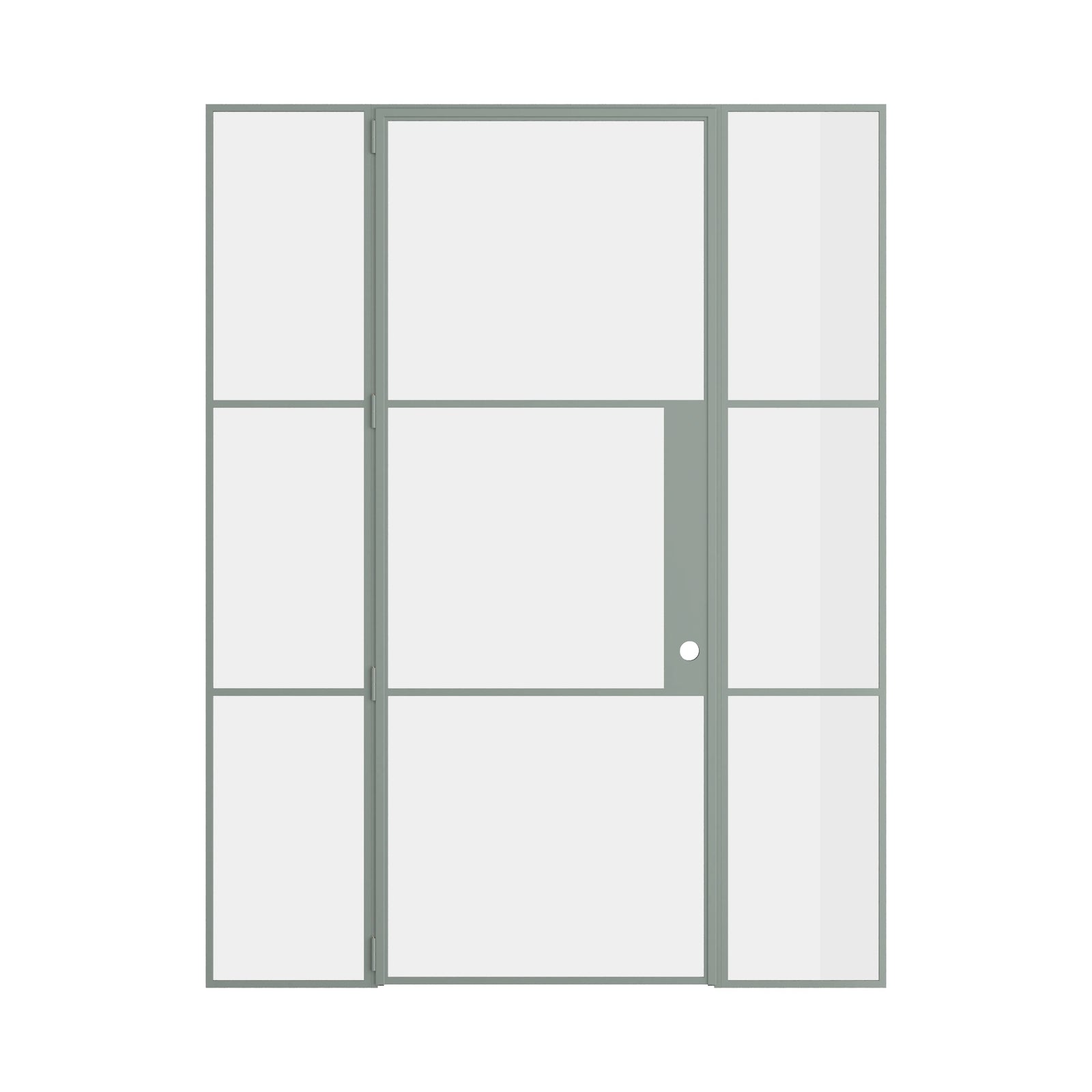 Pinkys Air 4 interior steel door, single, flat, with side windows, closed