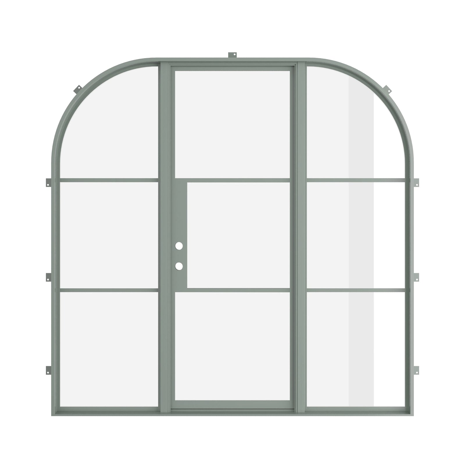 Pinkys Air 4 steel door, single, flat, with side windows, closed