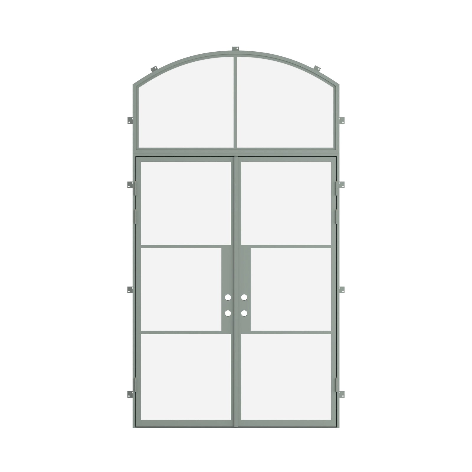Pinkys Air 4 steel door, double, flat, with an arch top window, closed