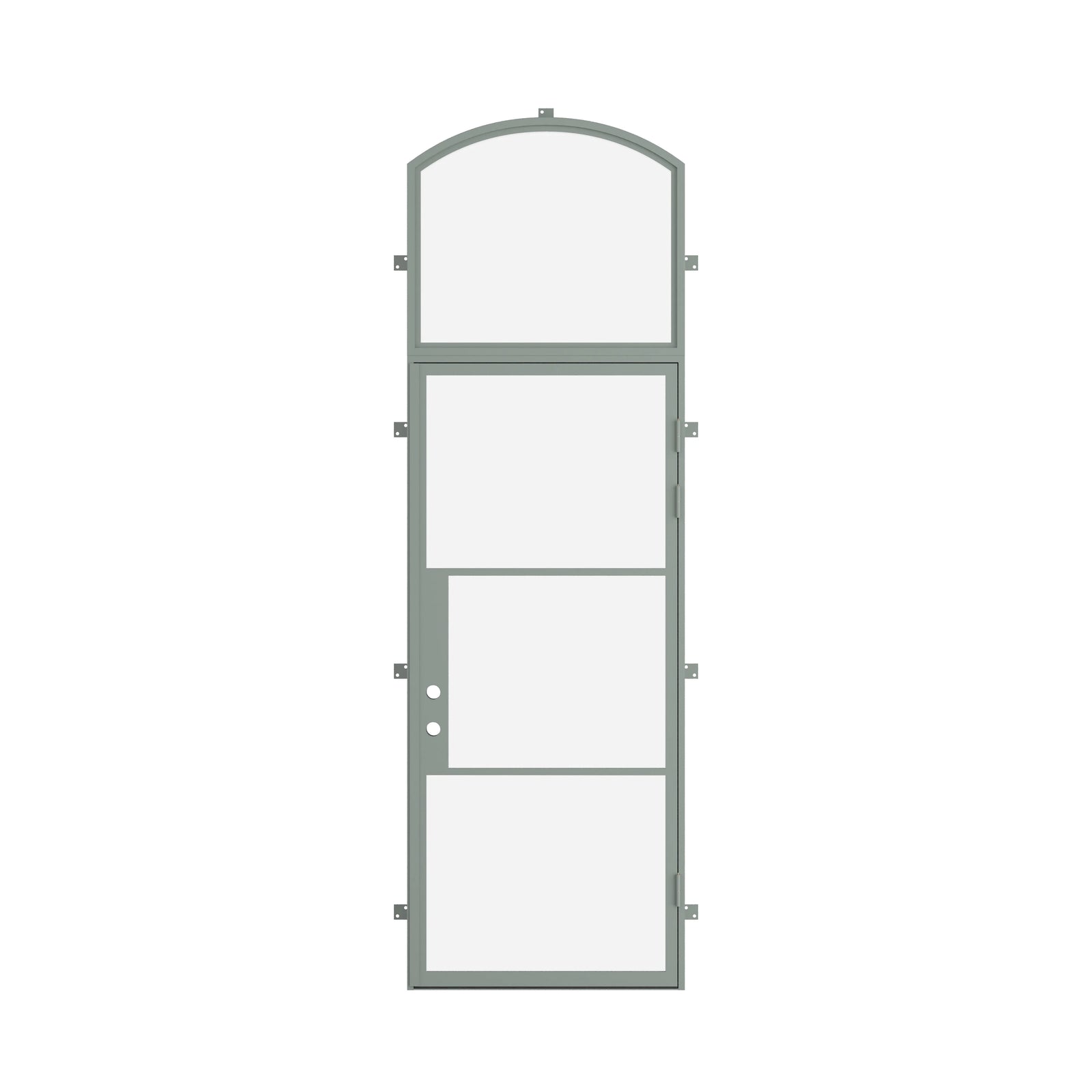 Pinkys Air 4 steel door, single, flat, with an arch top window, closed