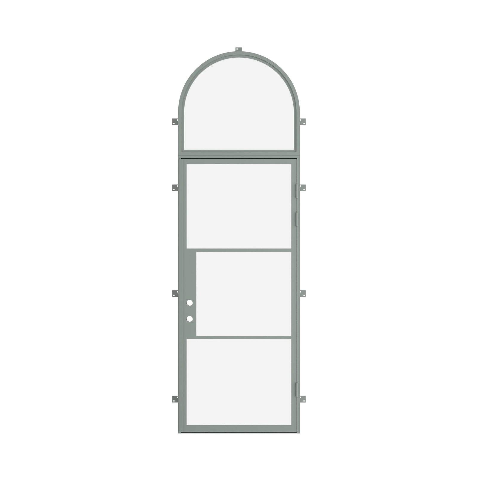 Pinkys Air 4 steel door, single, flat, with a full-arch top window, closed