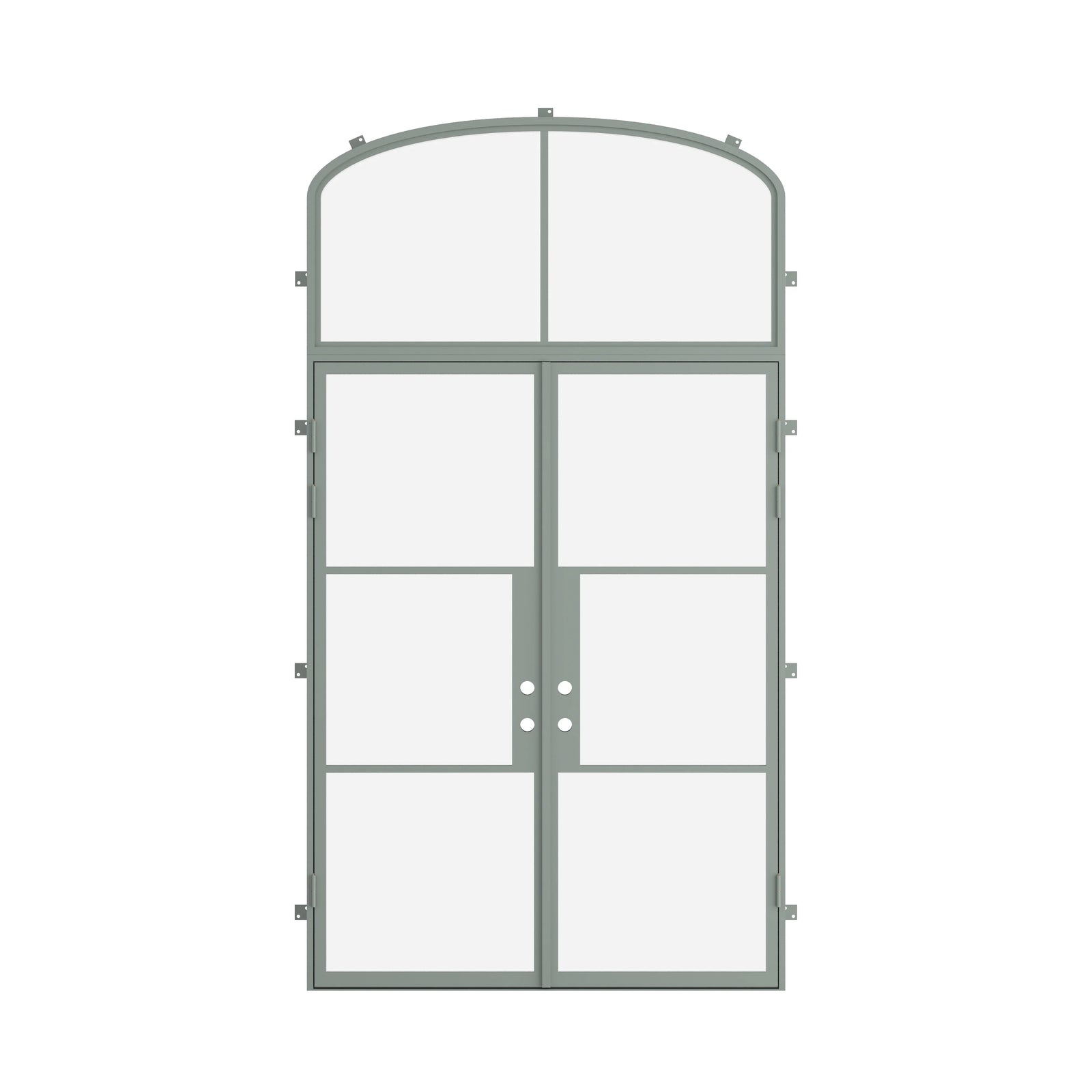 Pinkys Air 4 steel door, double, flat, with a mini-arch top window, closed