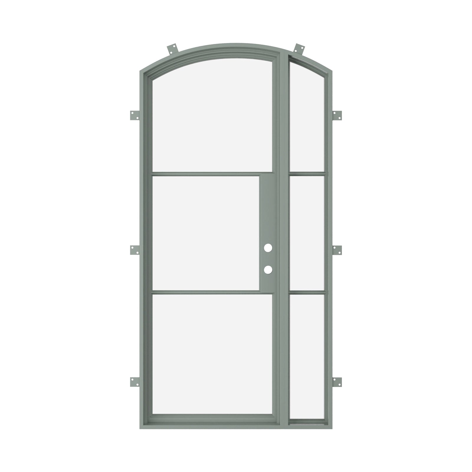 Pinkys Air 4 steel door, single, arch, with a right side window, closed