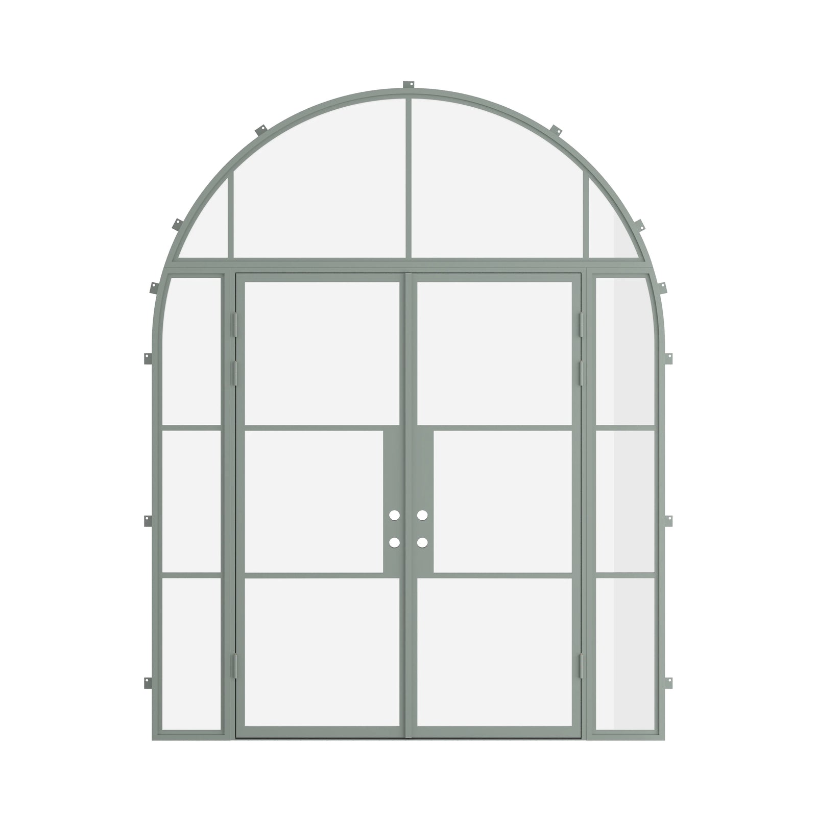 Pinkys Air 4 steel door, double, flat, with side windows, with a full-arch top window, closed