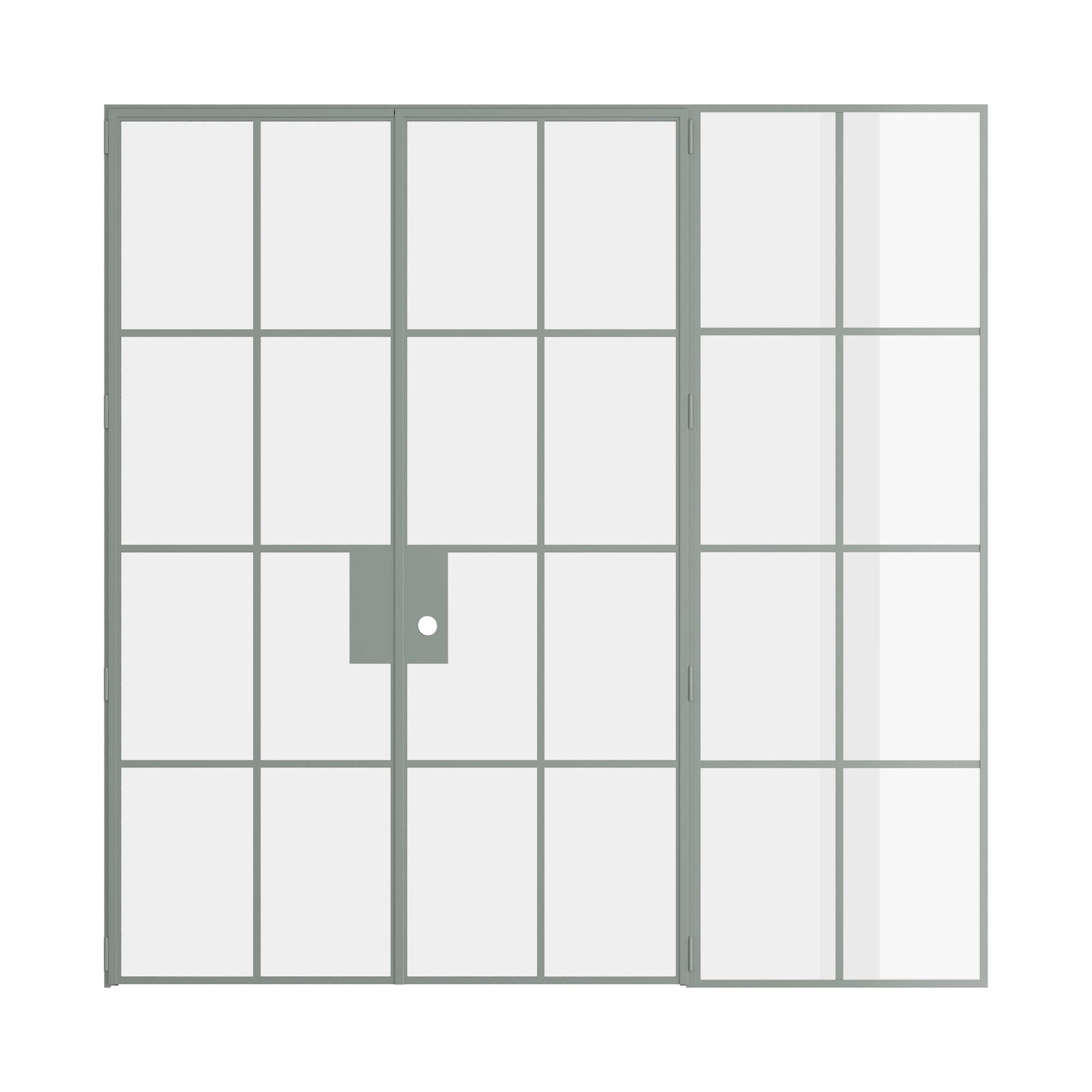 Pinkys Air 5 interior steel door, double, flat, with a right side window, closed