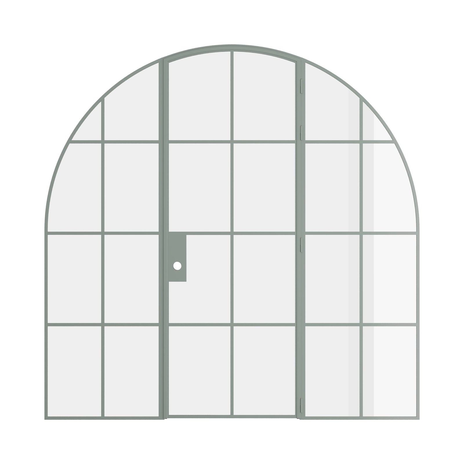 Pinkys Air 5 interior steel door, single, arch, with side windows, closed