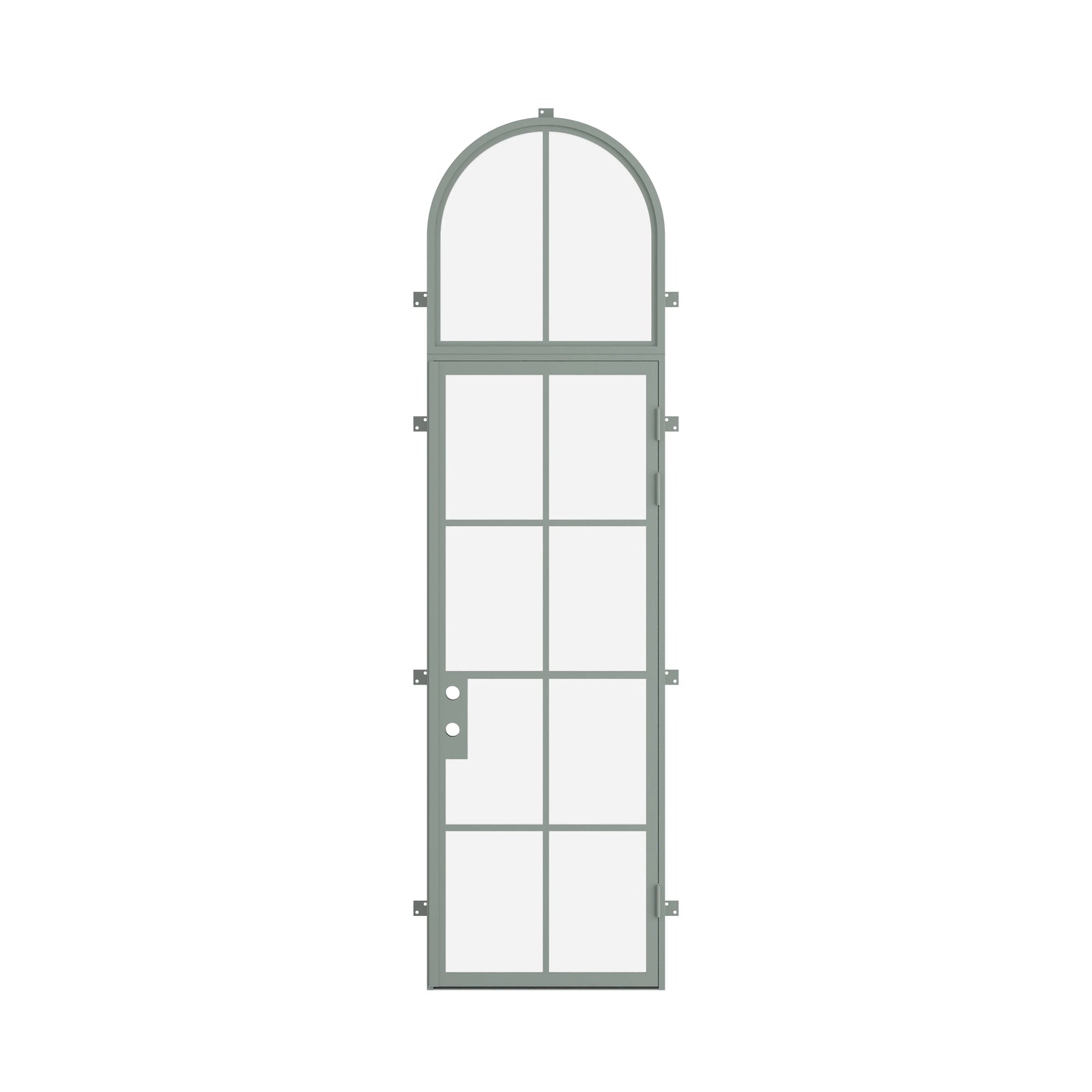 Pinkys Air 5 steel door, single, flat, with a full-arch top window, closed