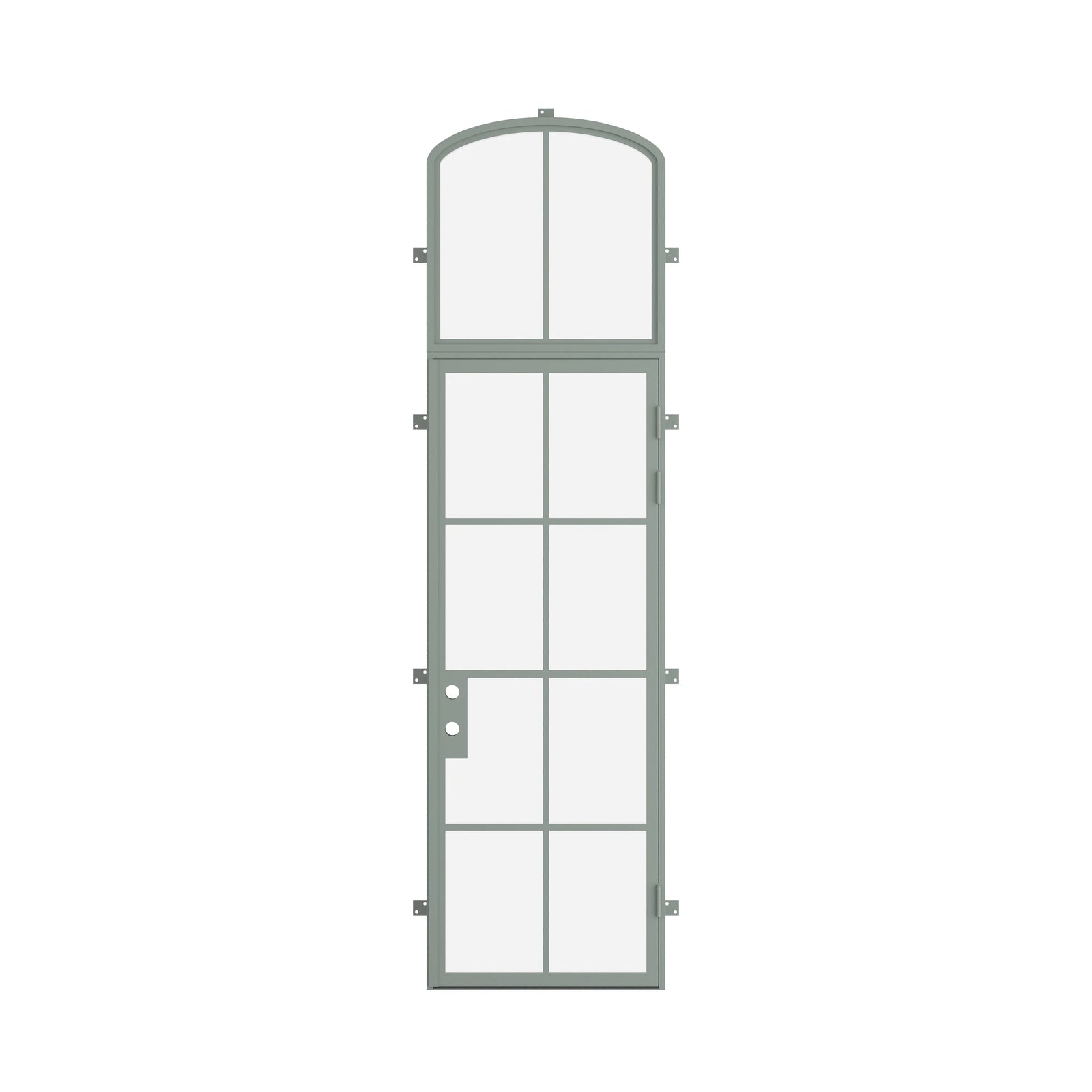Pinkys Air 5 steel door, single, flat, with an arch top window, closed