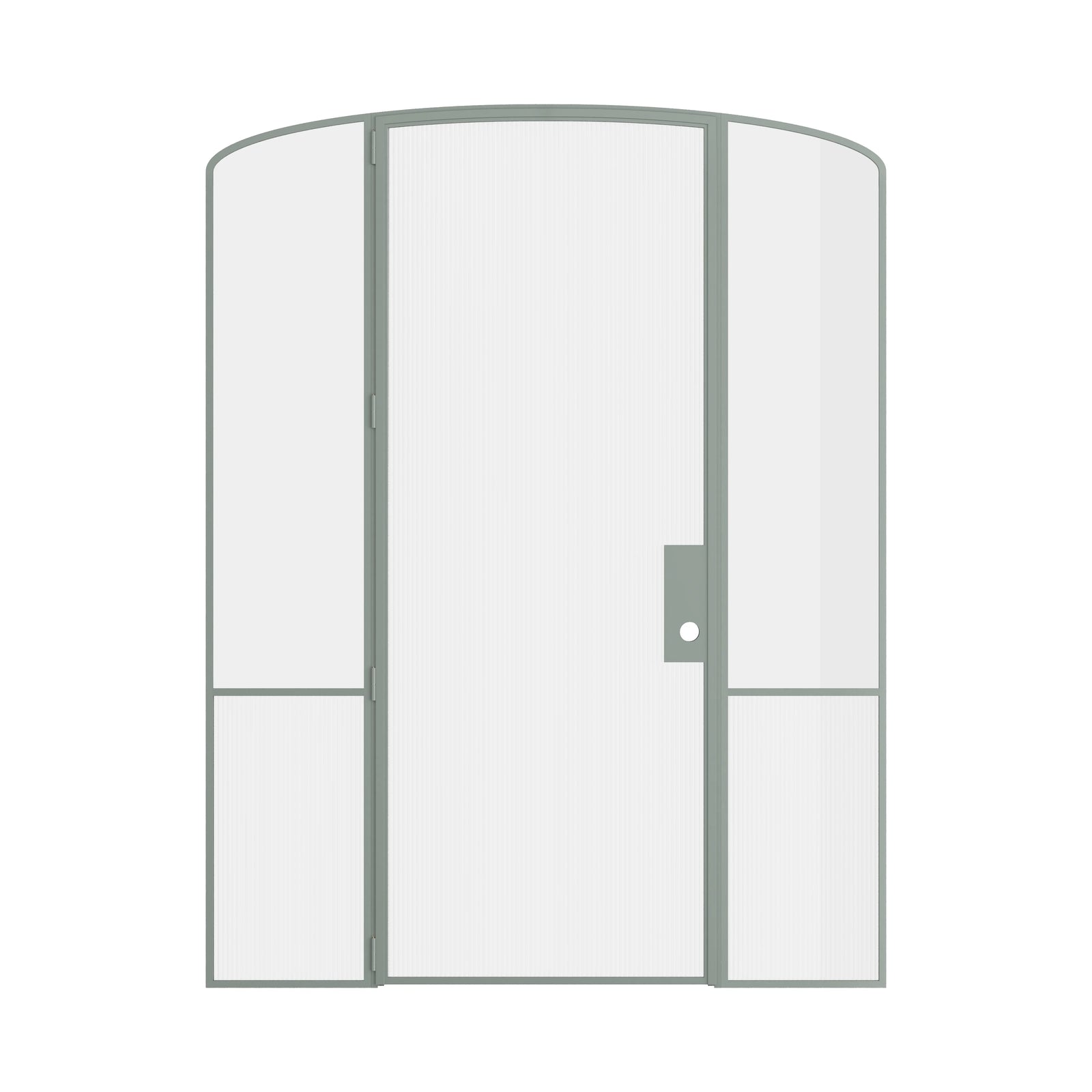 Pinkys Air Grand interior steel door, single, arch, with side windows, closed