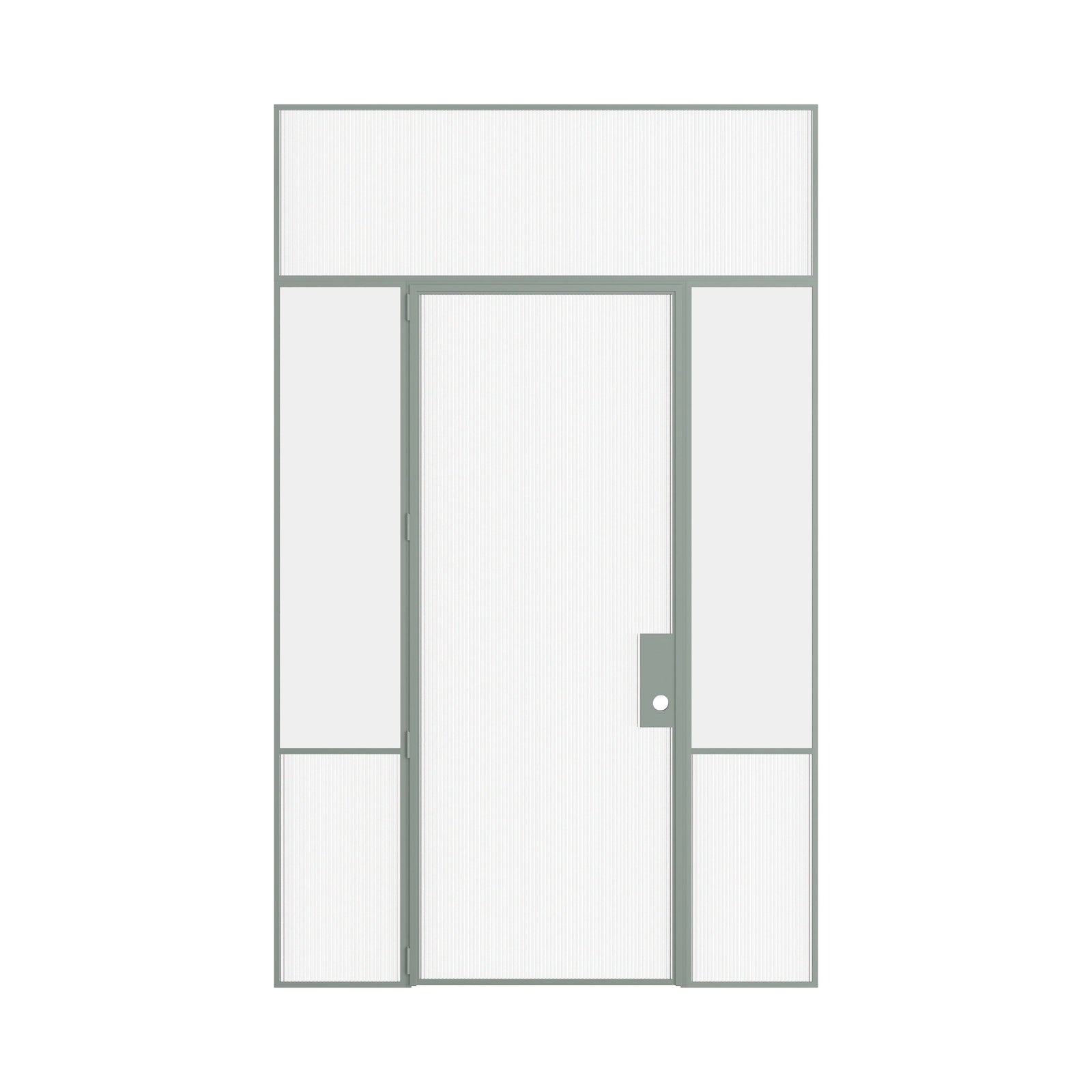 Pinkys Air Grand interior steel door, single, flat, with side windows, with a flat top window, closed