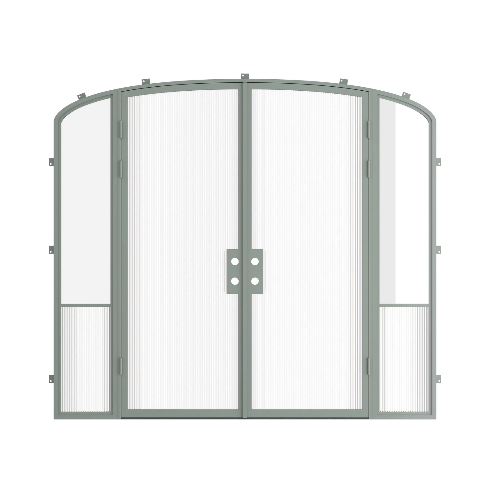 Pinkys Air Grand steel door, double, arch, with side windows, closed