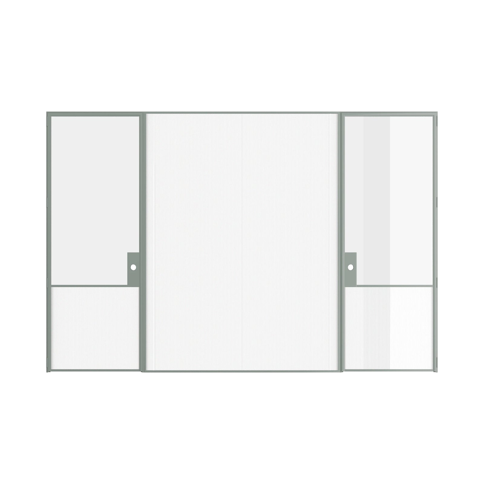 Pinkys Air Grand interior steel door, dual single, flat, with a fixed middle panel, closed