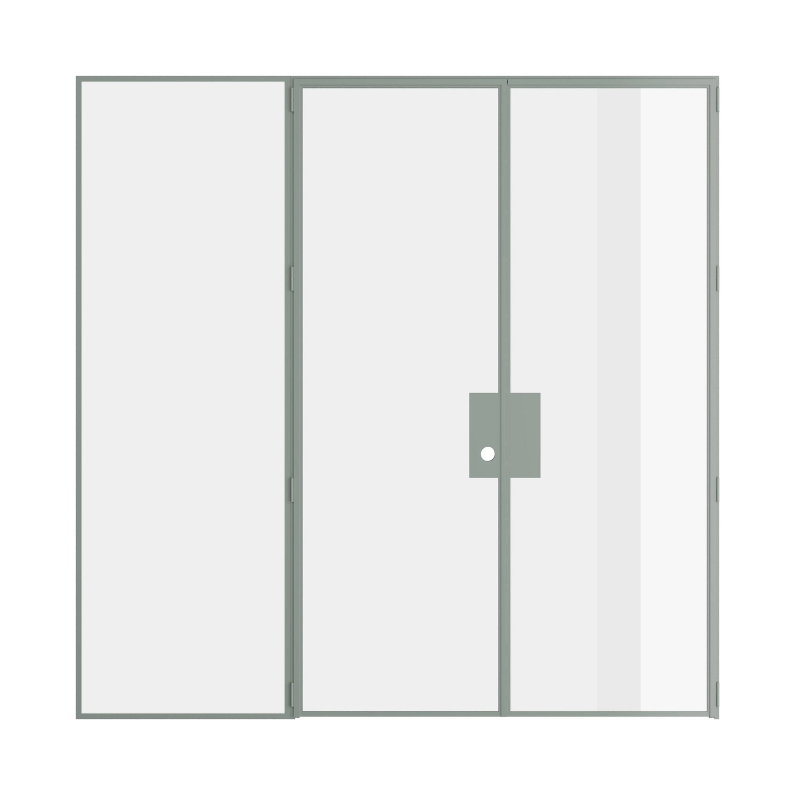 Pinkys Air Lite interior steel door, double, flat, with a left side window, closed