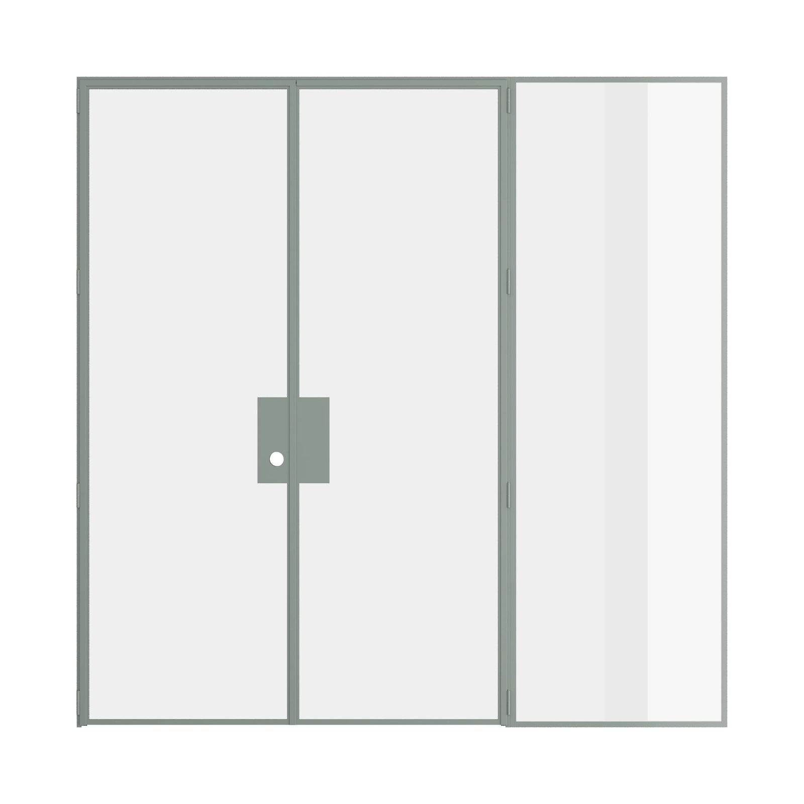 Pinkys Air Lite interior steel door, double, flat, with a right side window, closed