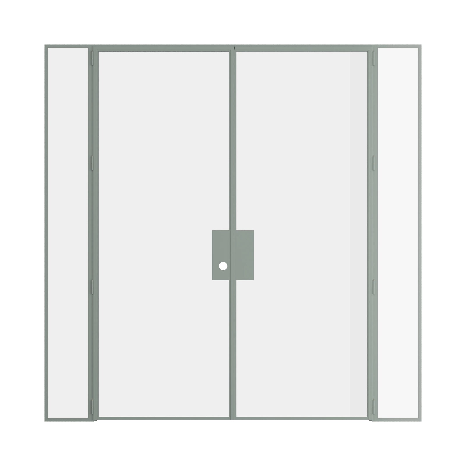 Pinkys Air Lite interior steel door, double, flat, with side windows, closed
