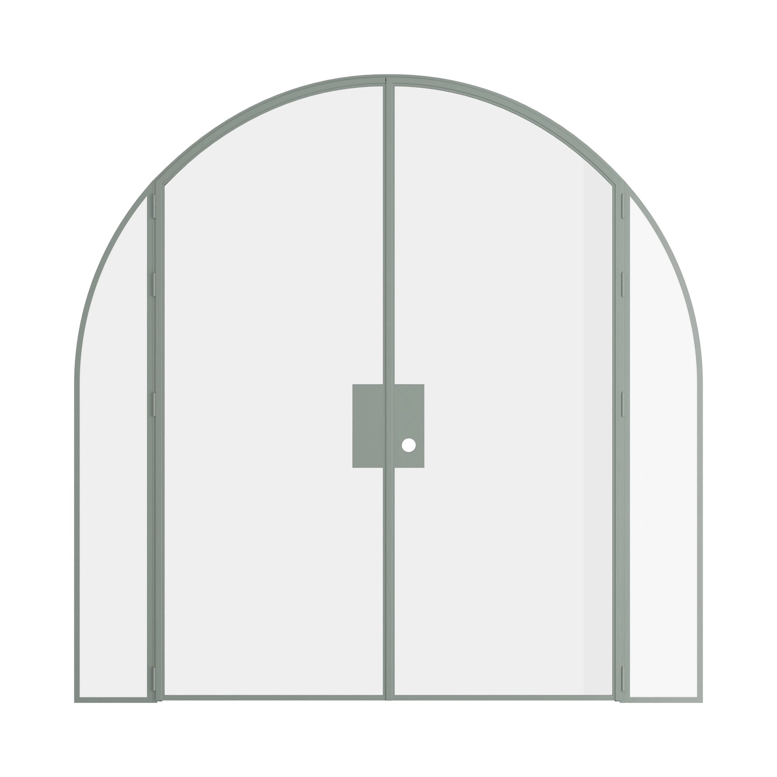Pinkys Air Lite interior steel door, double, full arch, with side windows, closed