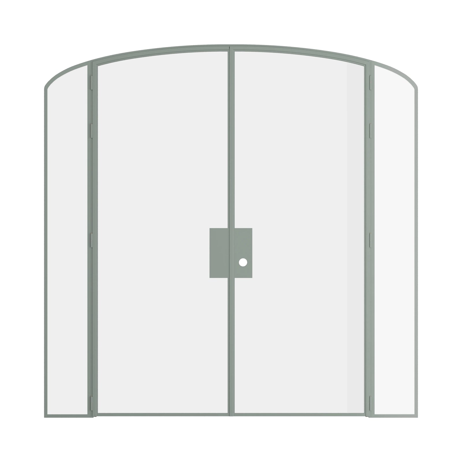 Pinkys Air Lite interior steel door, double, mini arch, with side windows, closed