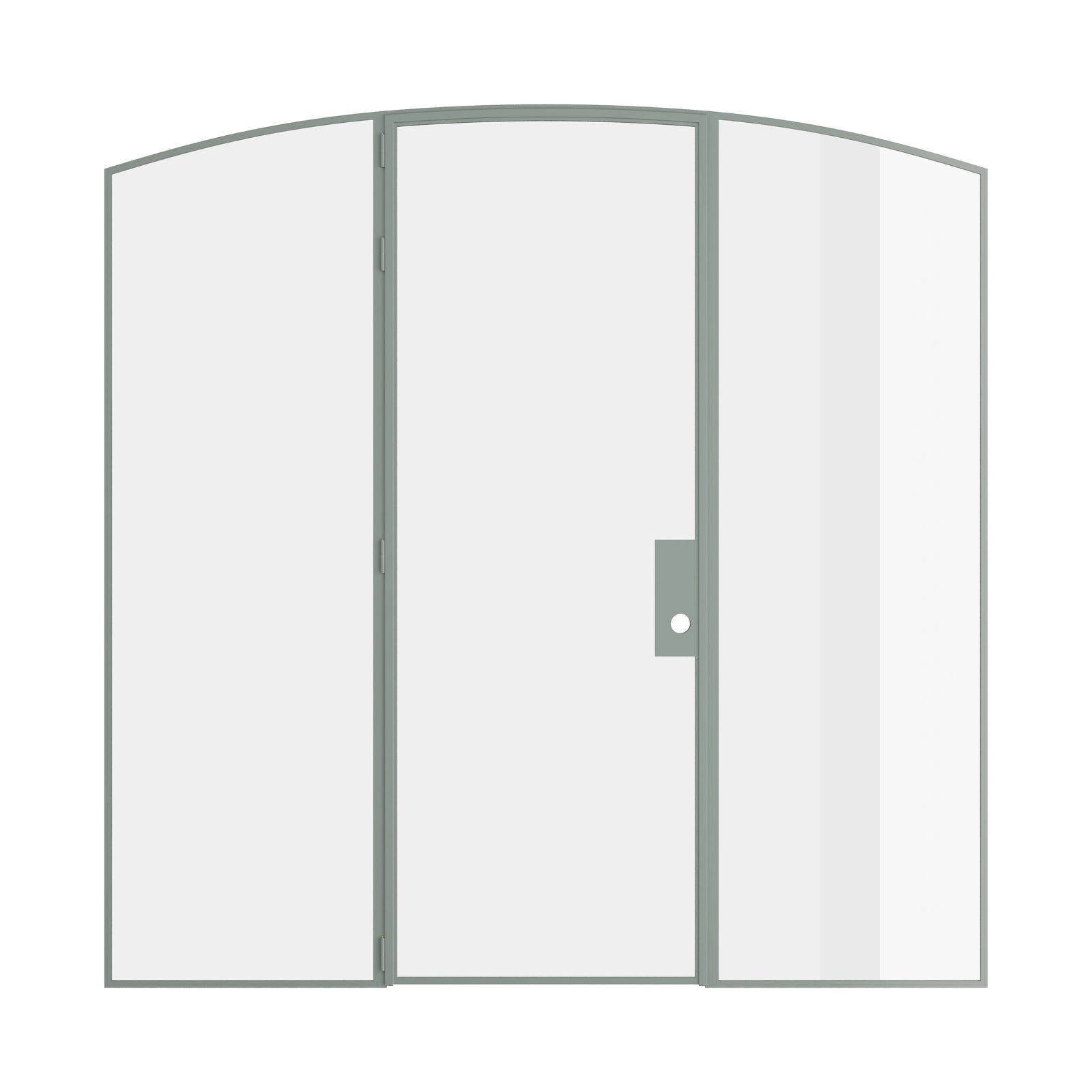 Pinkys Air Lite interior steel door, single, arch, with side windows, closed