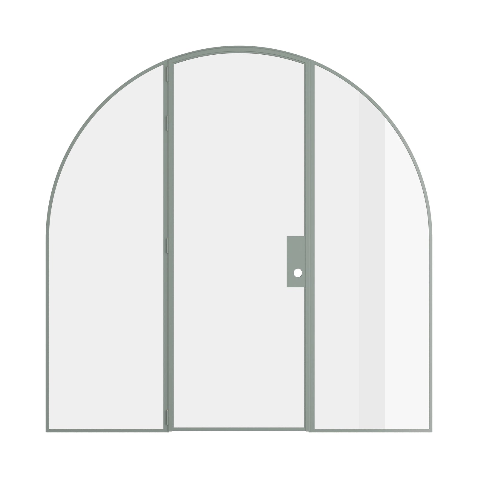 Pinkys Air Lite interior steel door, single, full arch, with side windows, closed
