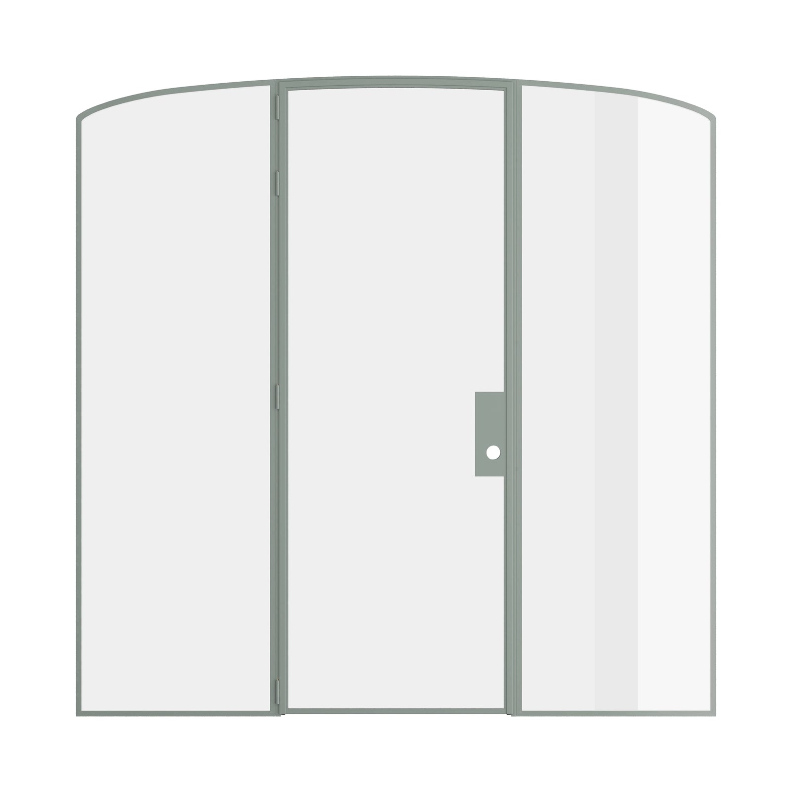 Pinkys Air Lite interior steel door, single, mini arch, with side windows, closed