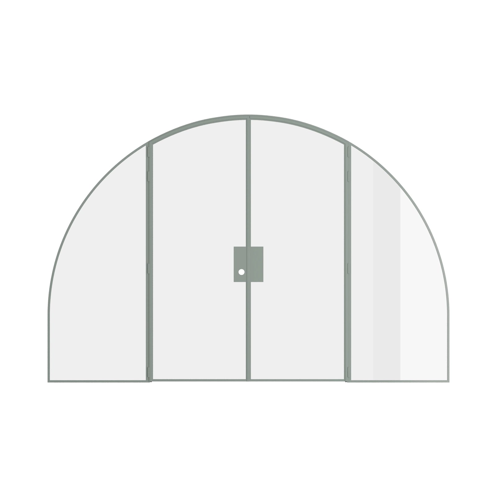 Pinkys Air Lite interior steel door, double, full arch, with side windows, closed