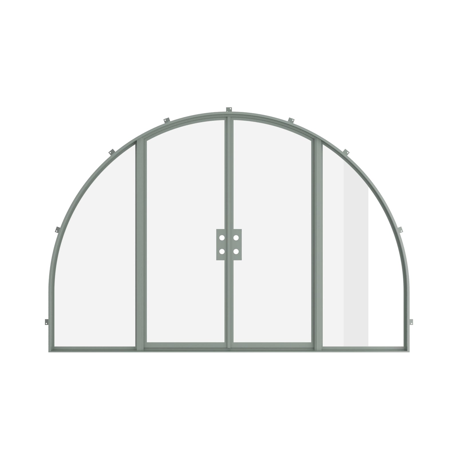 Pinkys Air Lite steel door, double, full arch, with side windows, closed