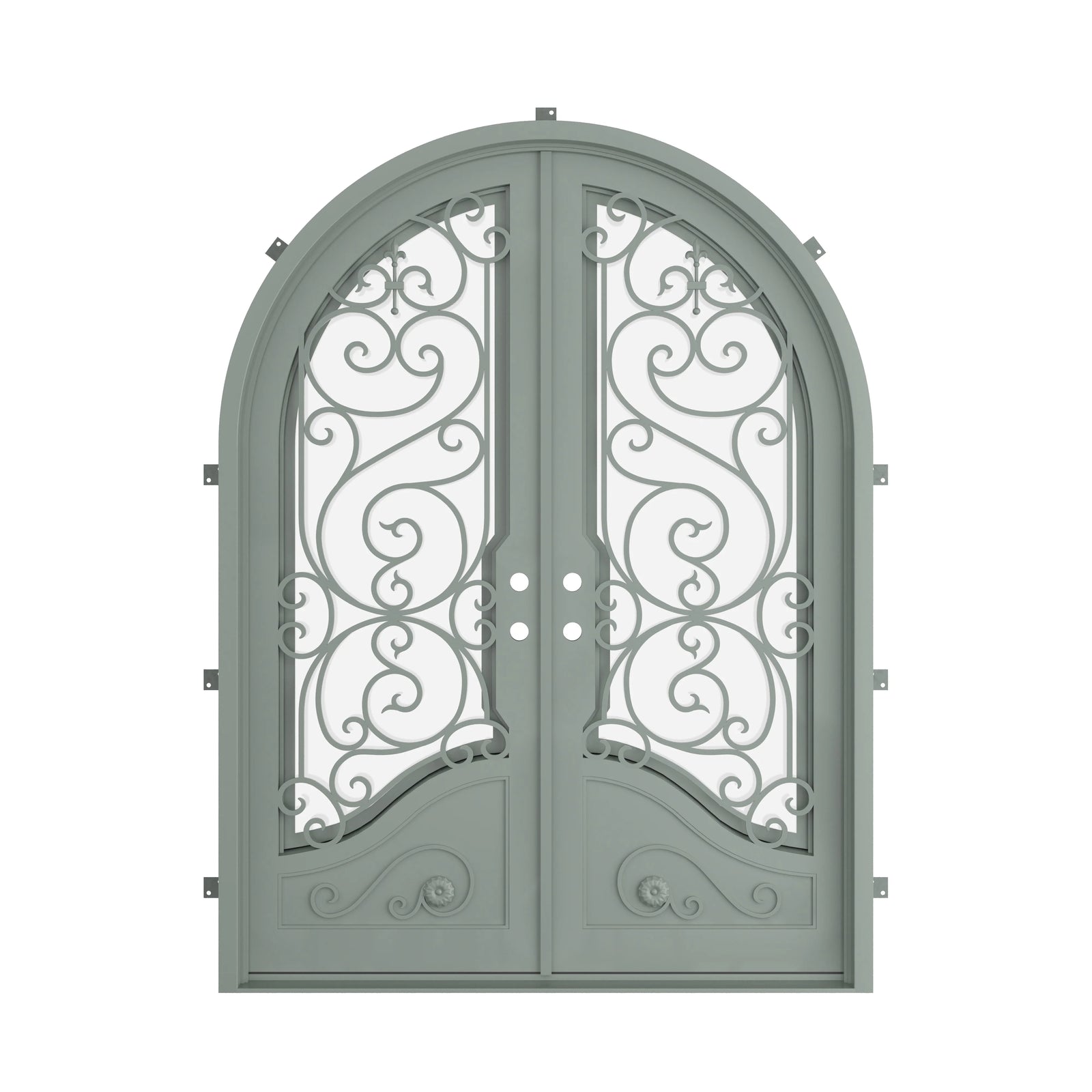 Pinkys Beverly steel door, double, arch, closed