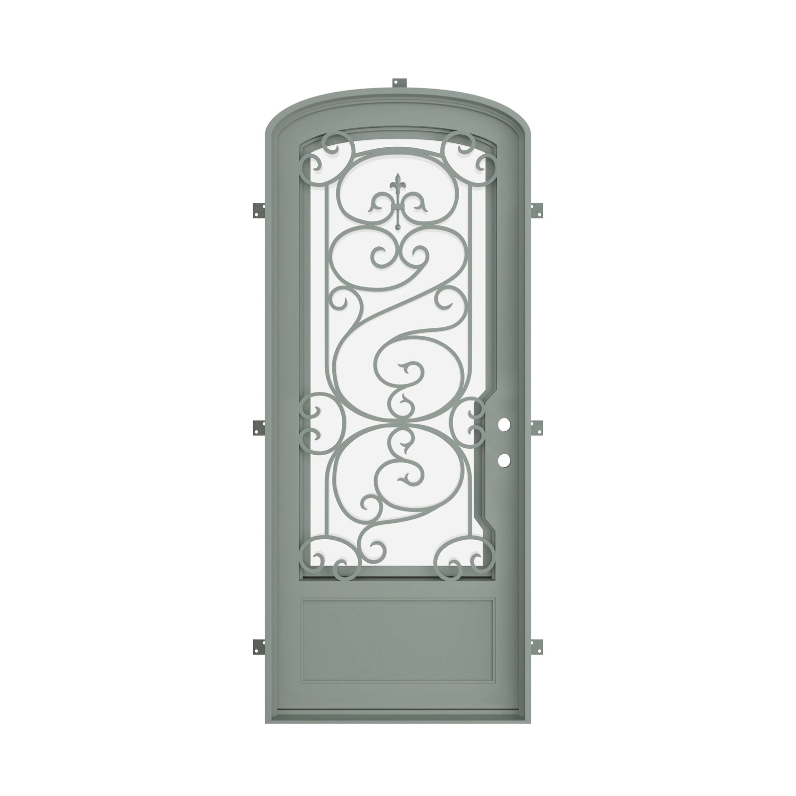 Pinkys Beverly steel door, single, arch, closed