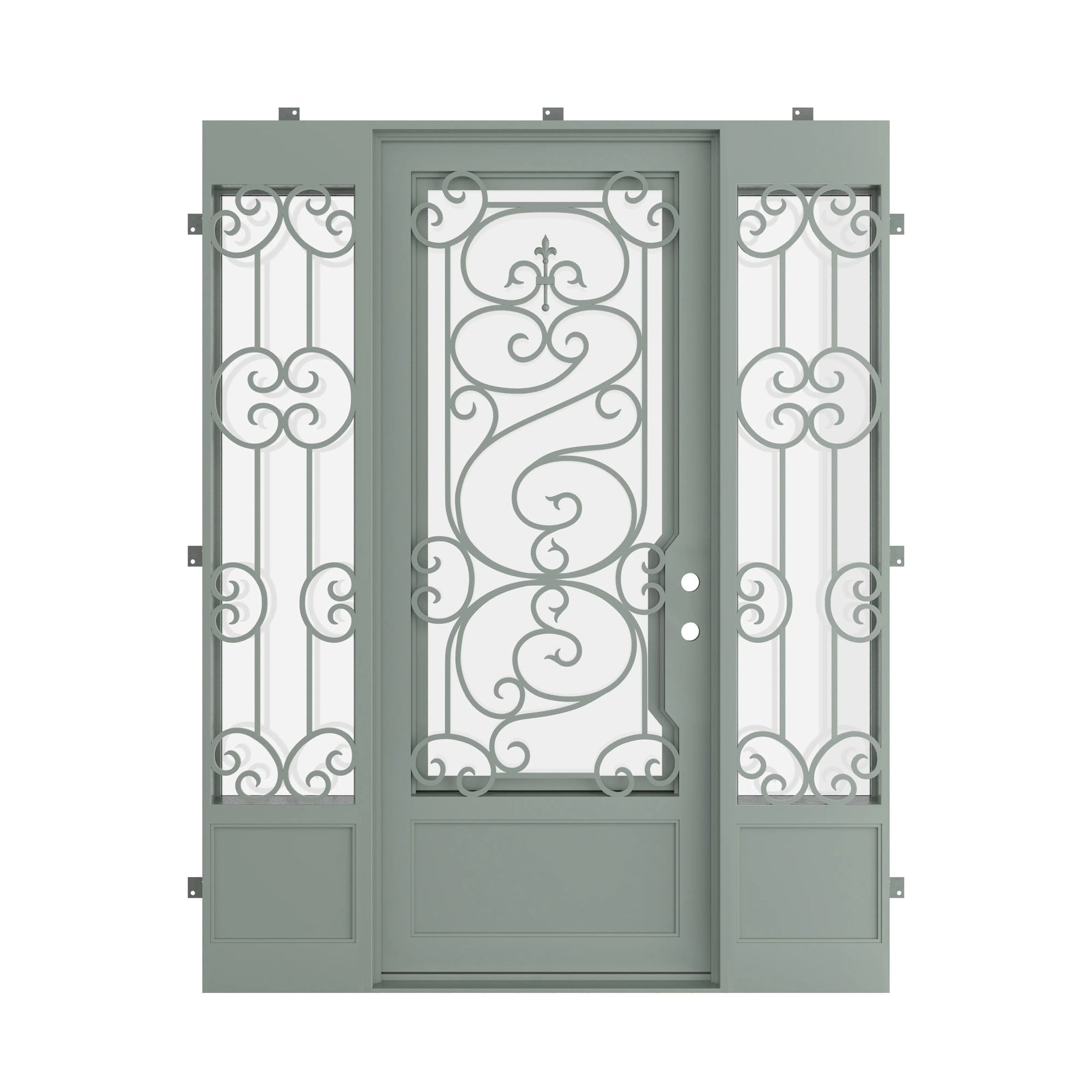 Pinkys Beverly steel door, single, flat, with side windows, closed