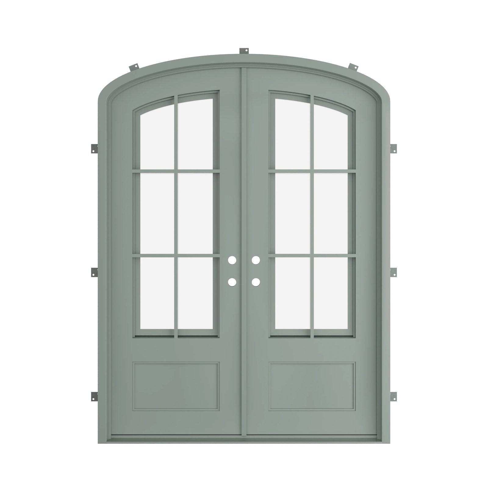 Pinkys Bristol steel door, double, arch, closed