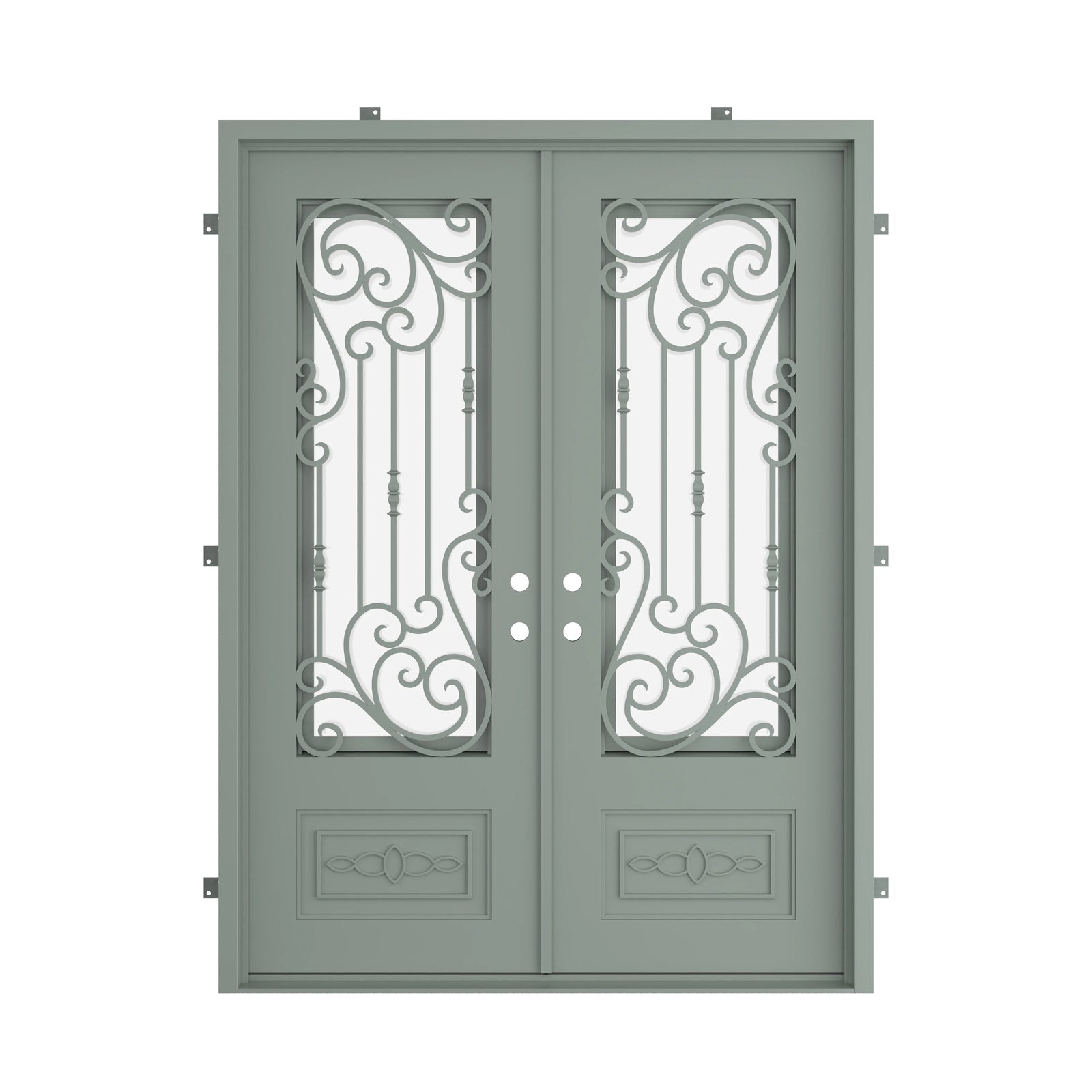 Pinkys Golden Gate steel door, double, flat, closed