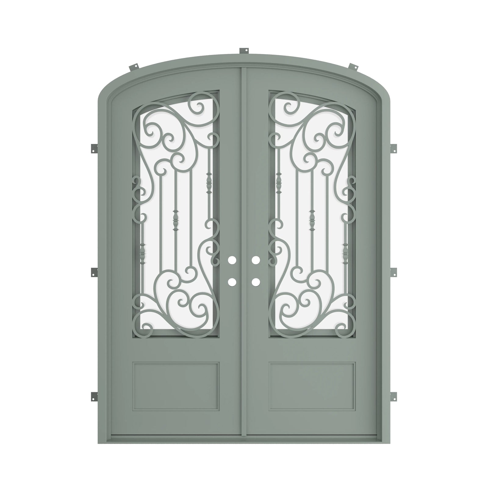 Pinkys Golden Gate steel door, double, arch, closed