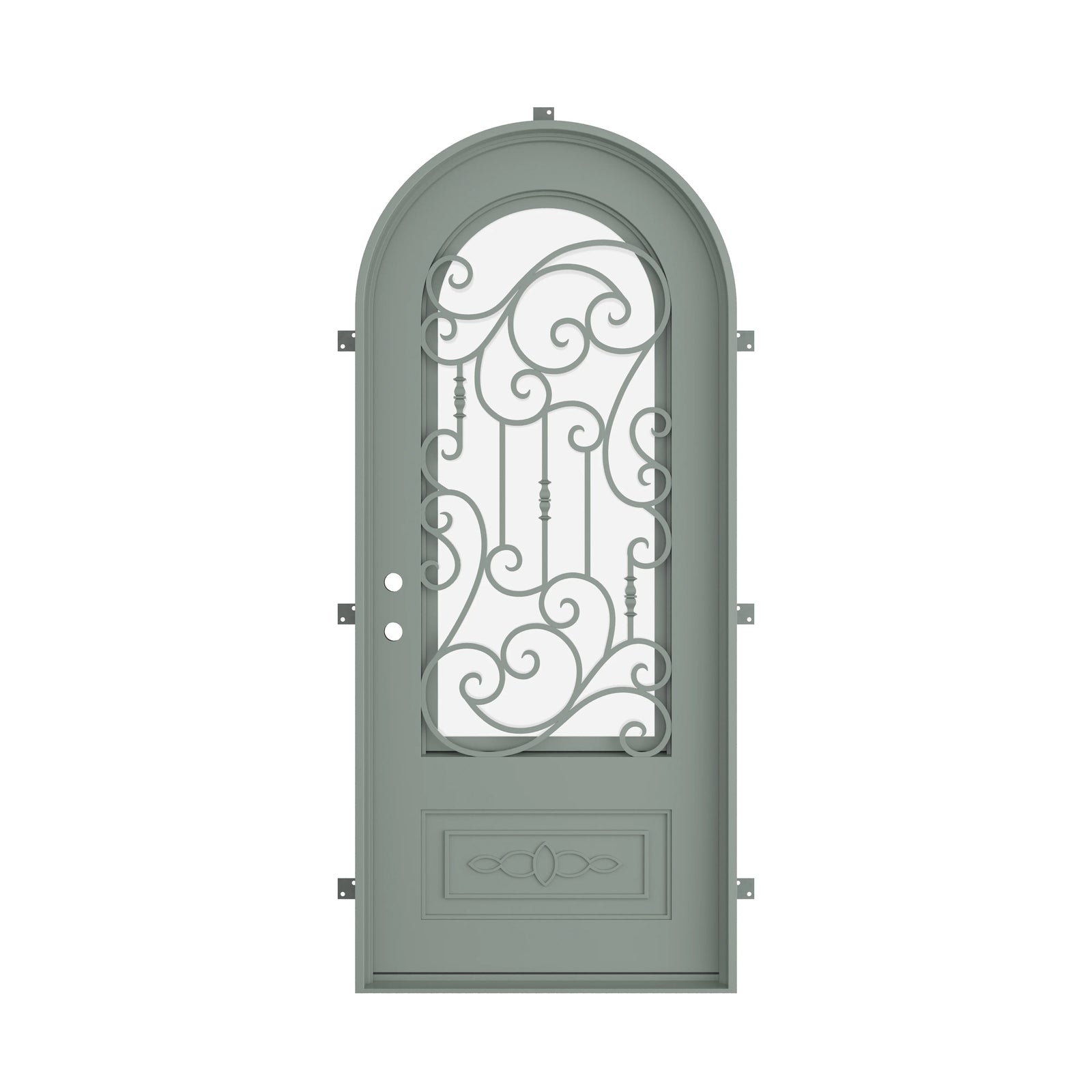Pinkys Golden Gate steel door, single, arch, closed